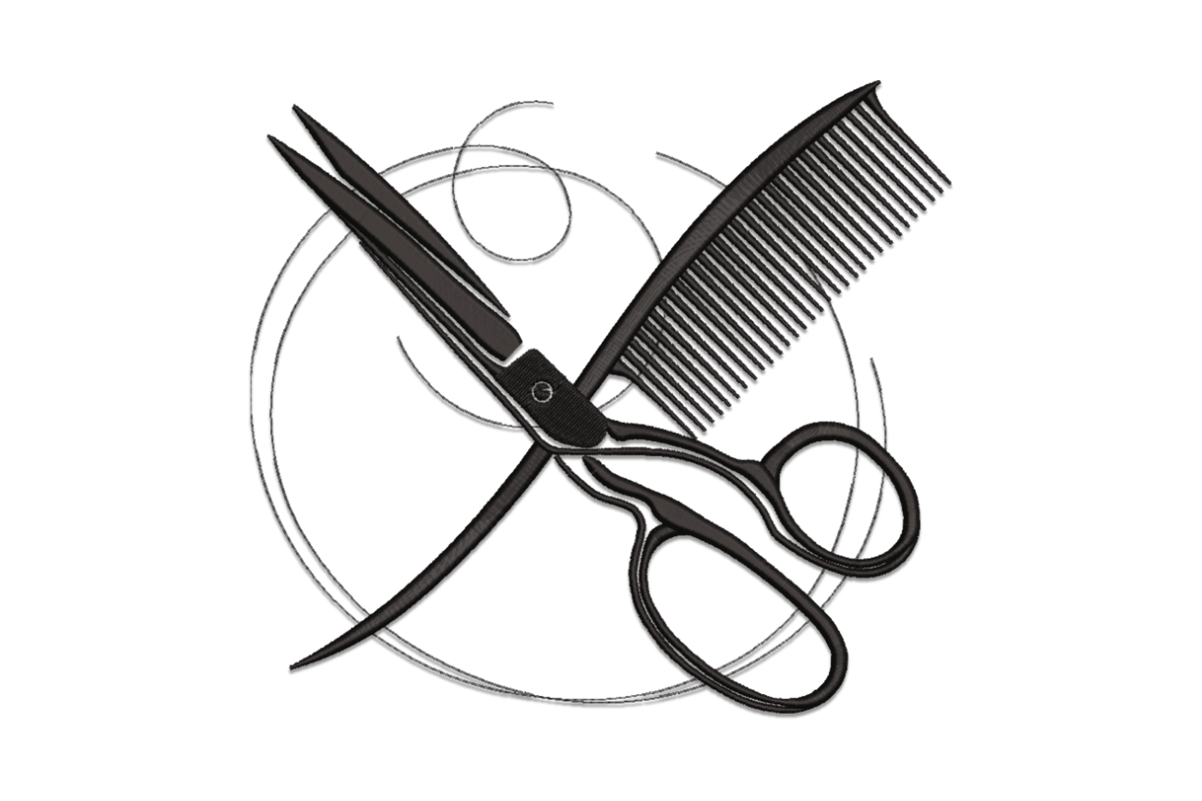 Hairdresser Scissors & Comb – Salon Embroidery Design