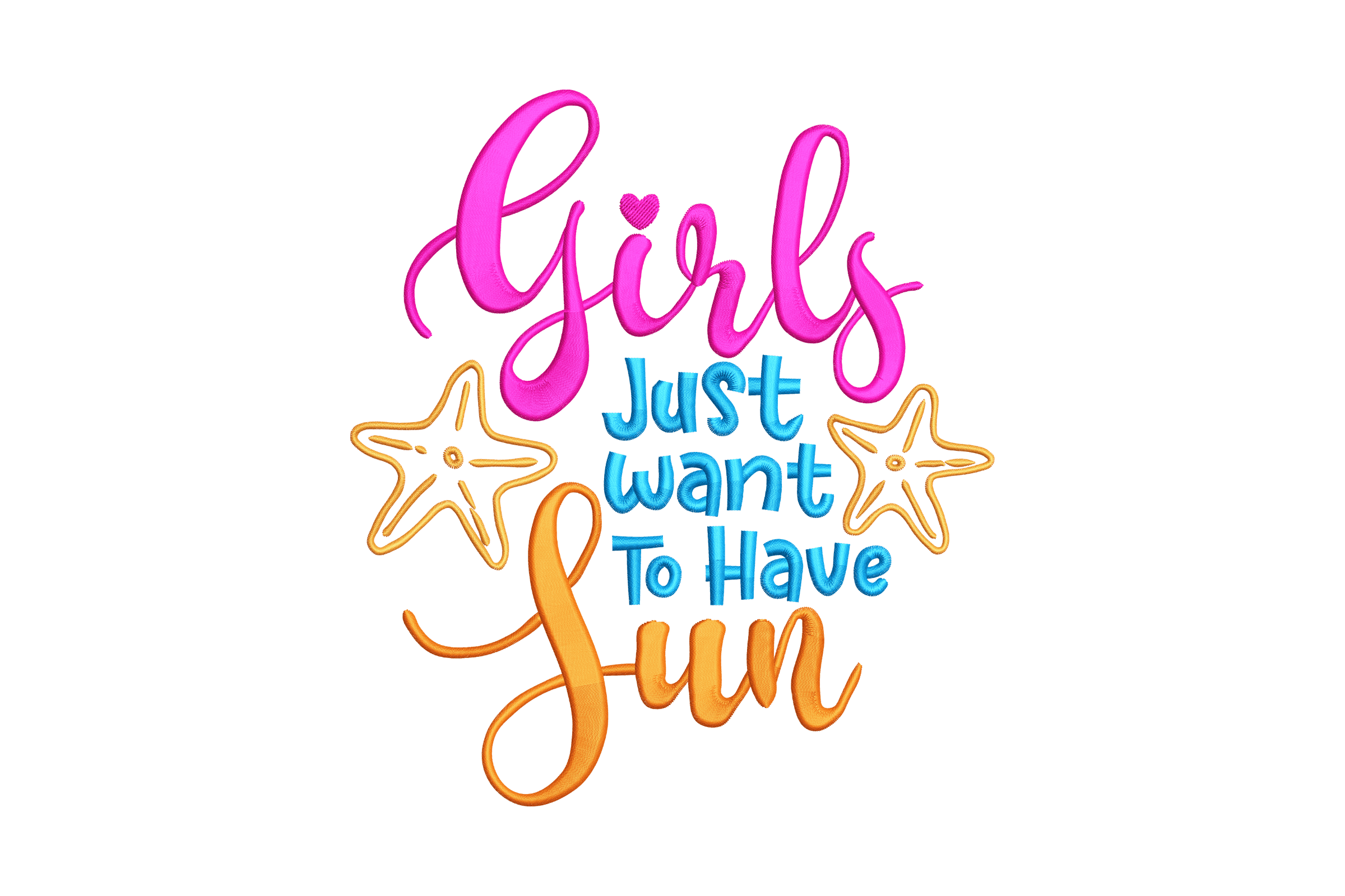 Girls Just Want To Have Sun – Summer Beach Embroidery Design