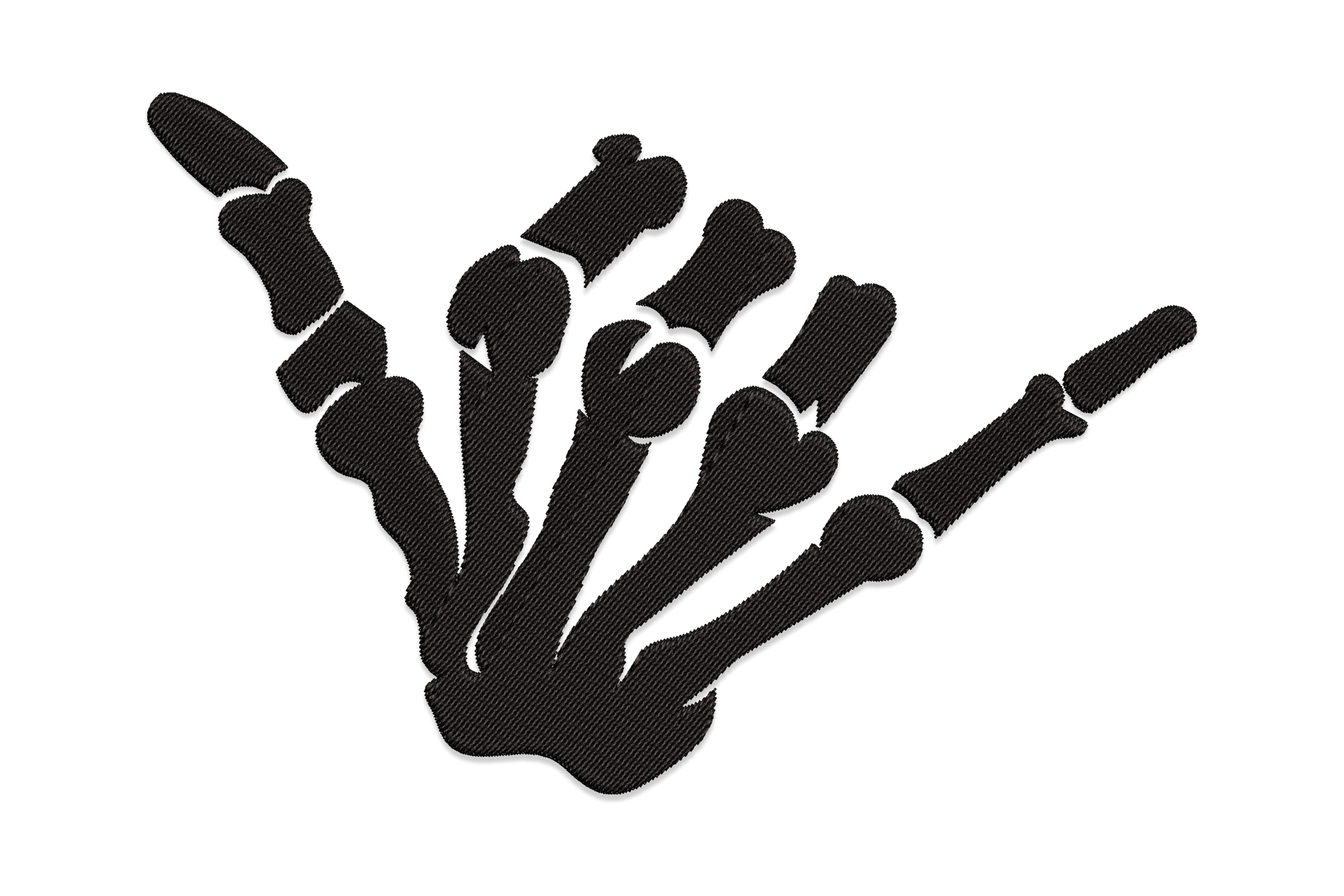 Skeleton Shaka Hand – Surfer Appliqué Embroidery Design