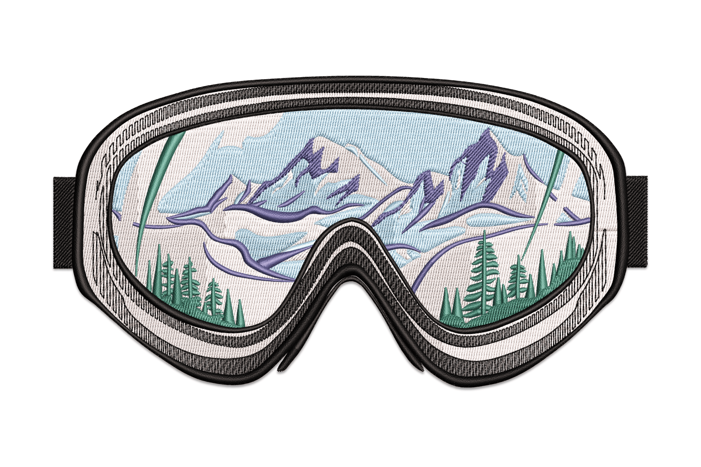 Snowy Mountain Goggles – Winter Embroidery Design