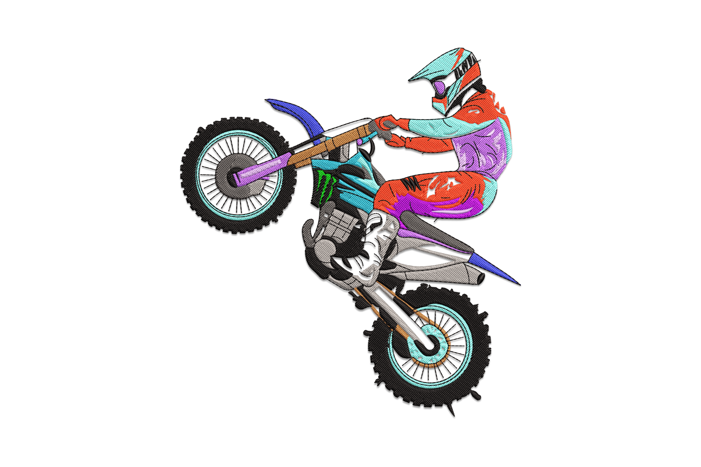 Motocross Rider Jump – Extreme Embroidery Design