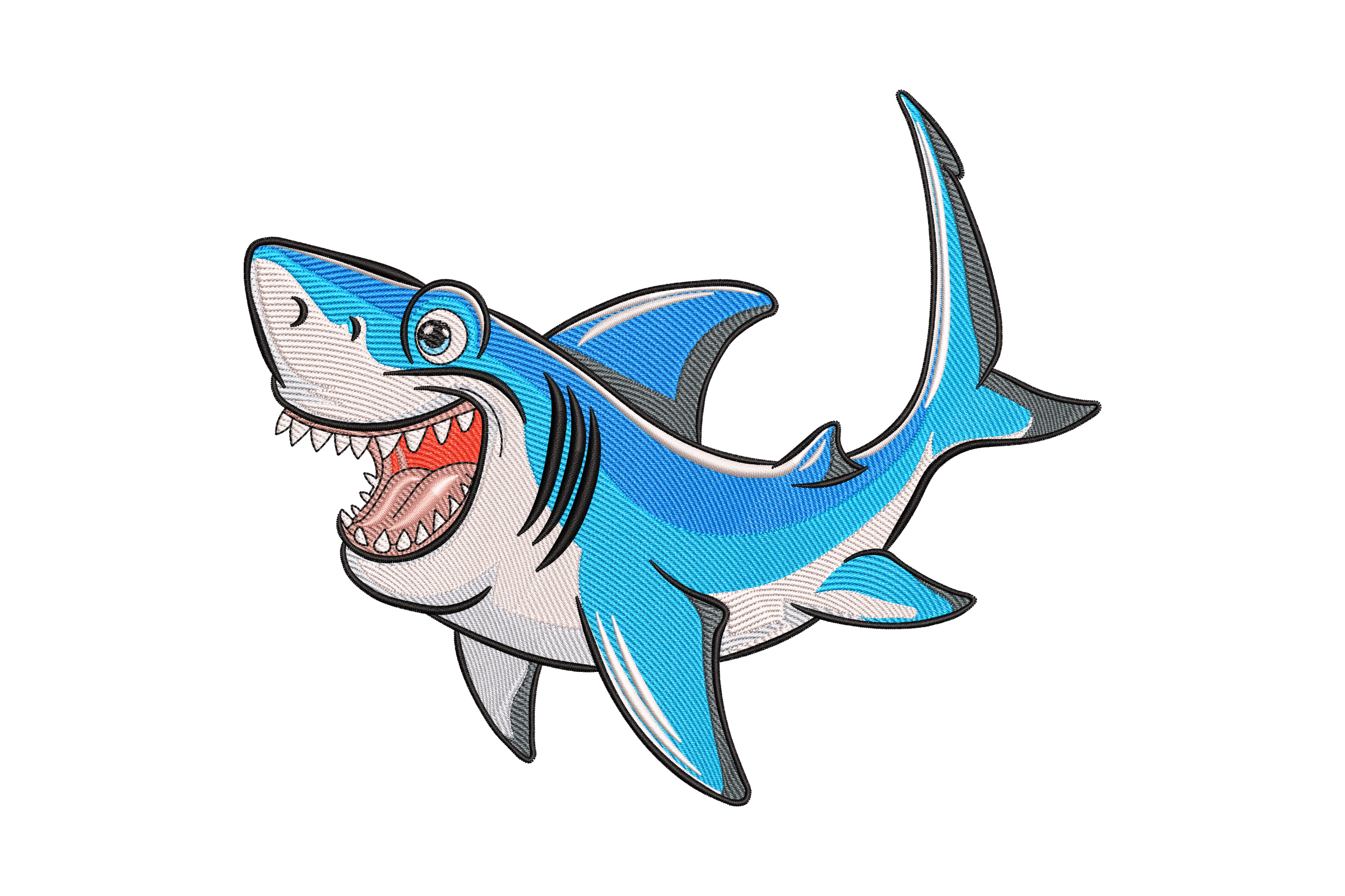 Smiling Shark – Fun Kids Embroidery Design