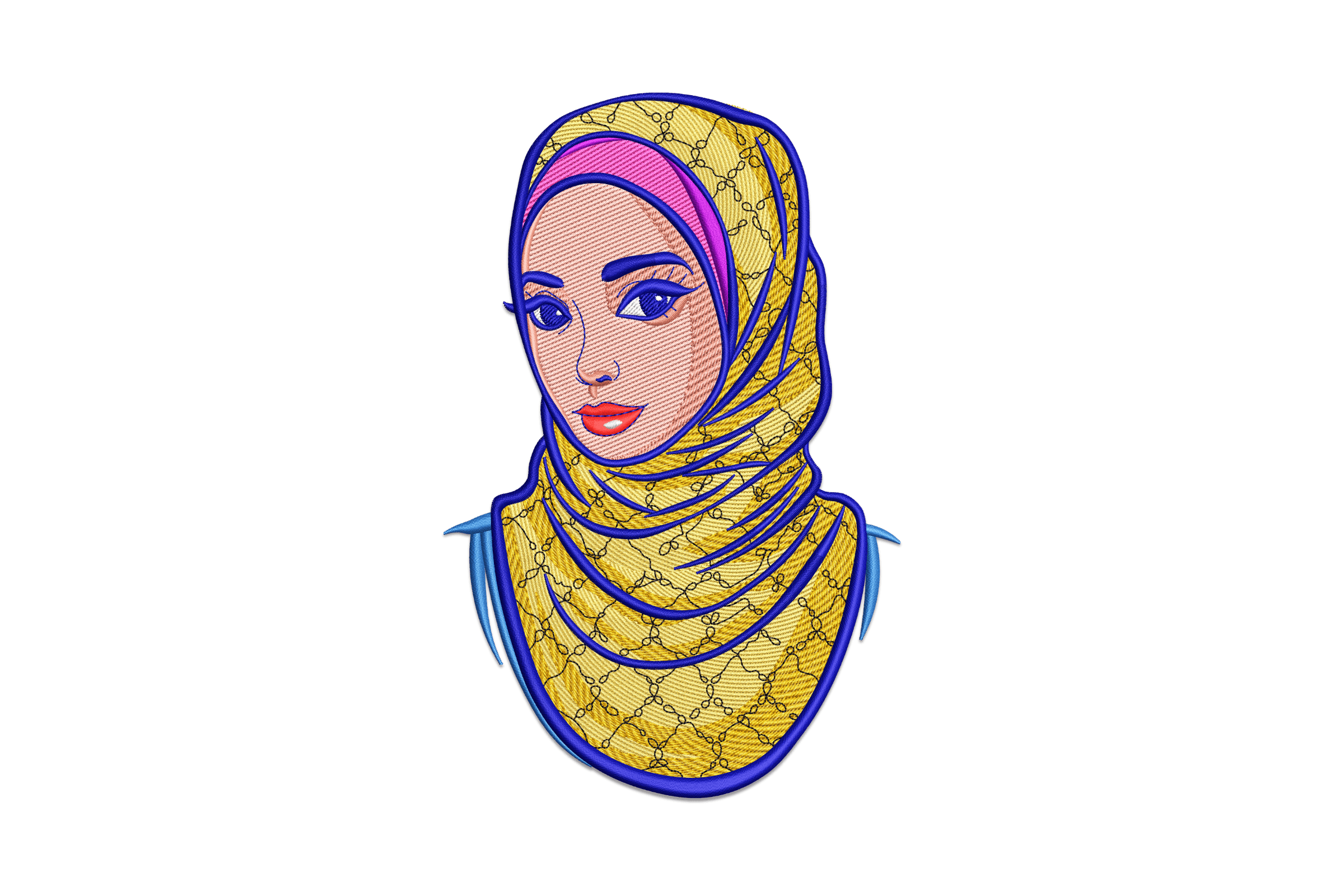 Hijab Portrait Girl – Modern Embroidery Design