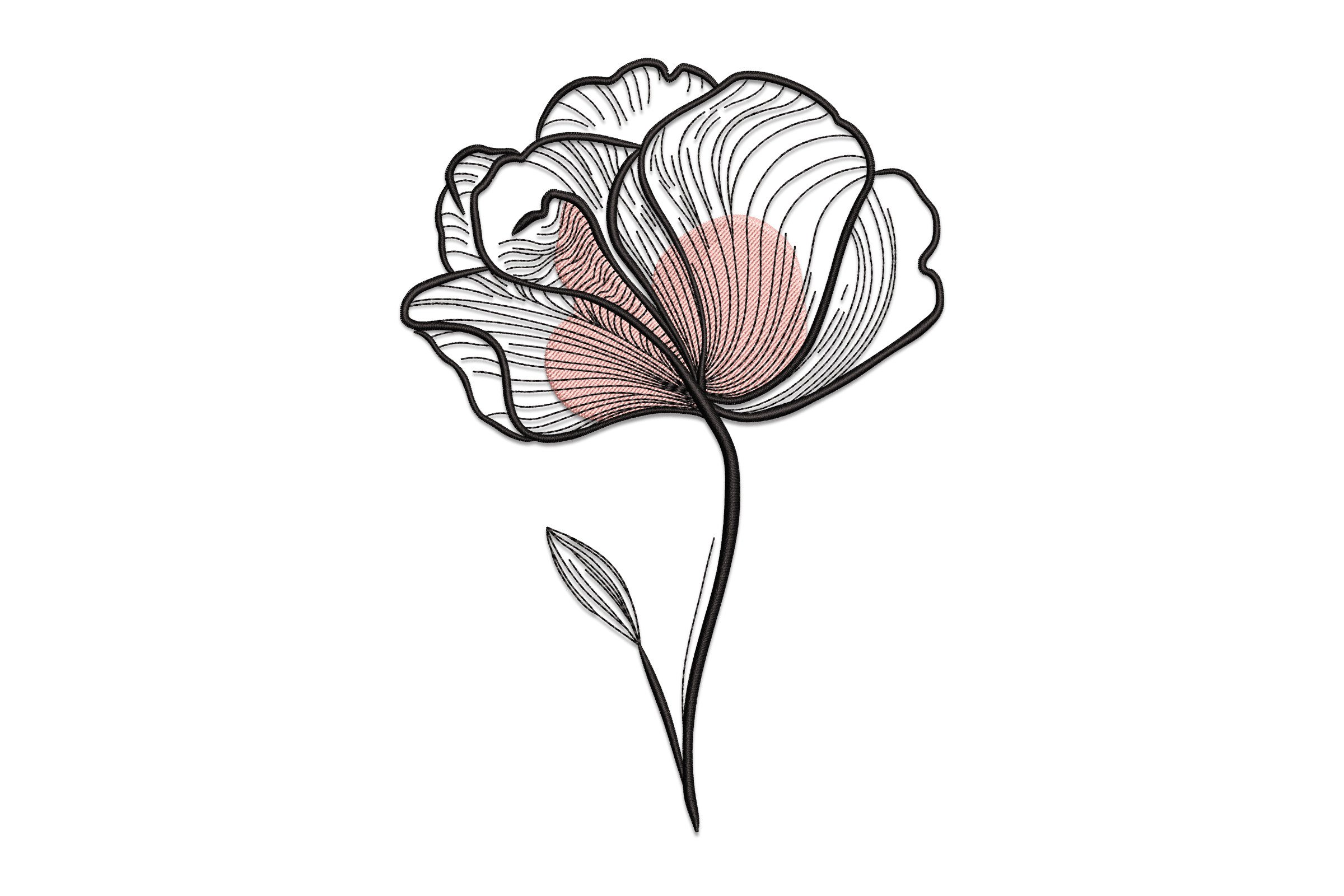 Modern Line Flower – Minimalist Embroidery Design
