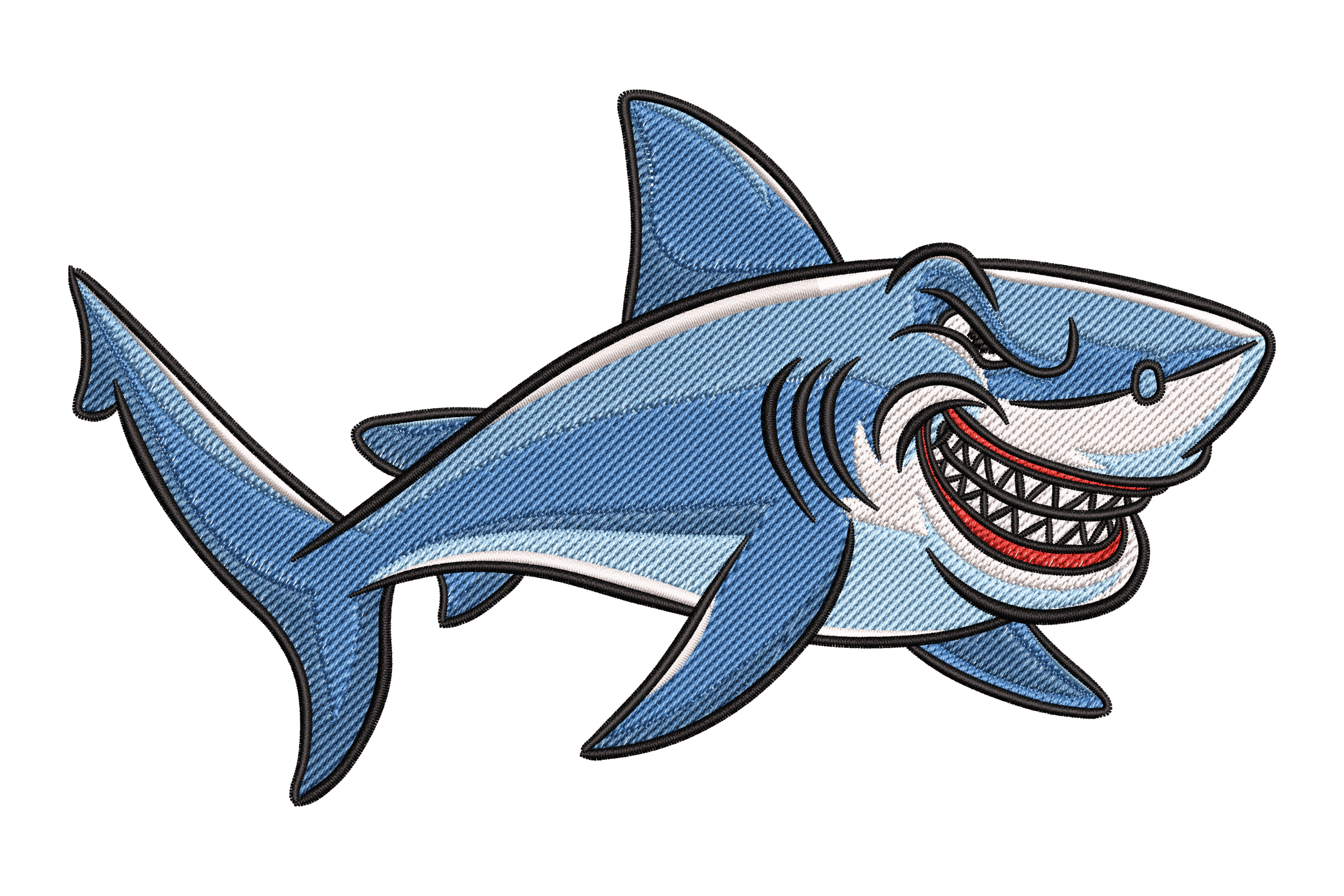 Cool Shark Mascot – Smiling Ocean Embroidery Design