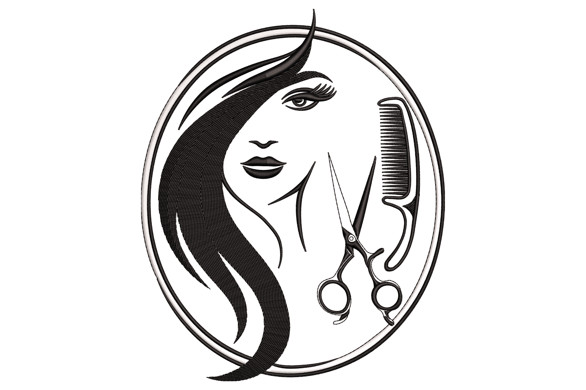 Hair Stylist Logo – Salon Beauty Embroidery Design
