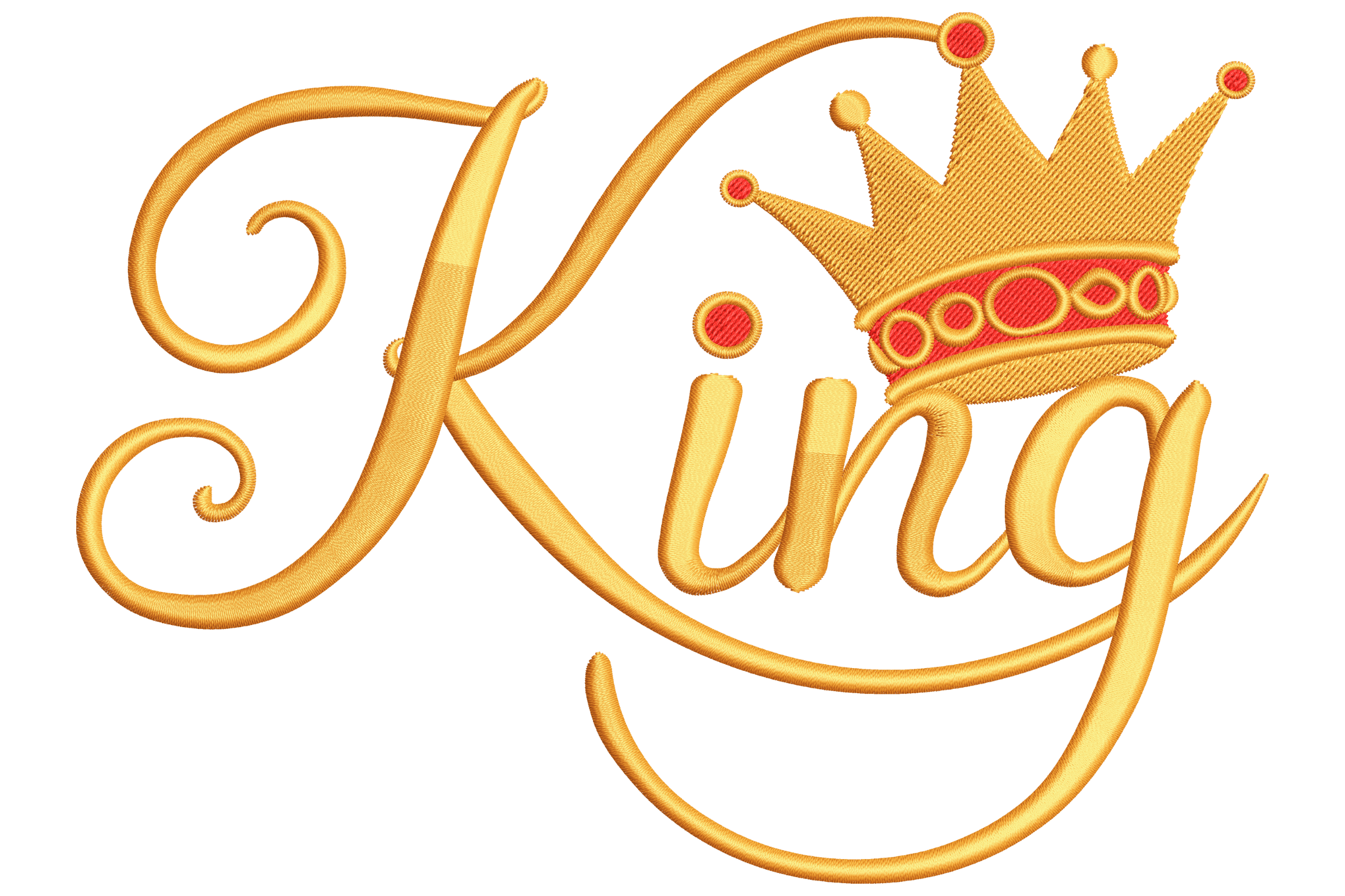 King Crown Script – Royal Word Embroidery Design