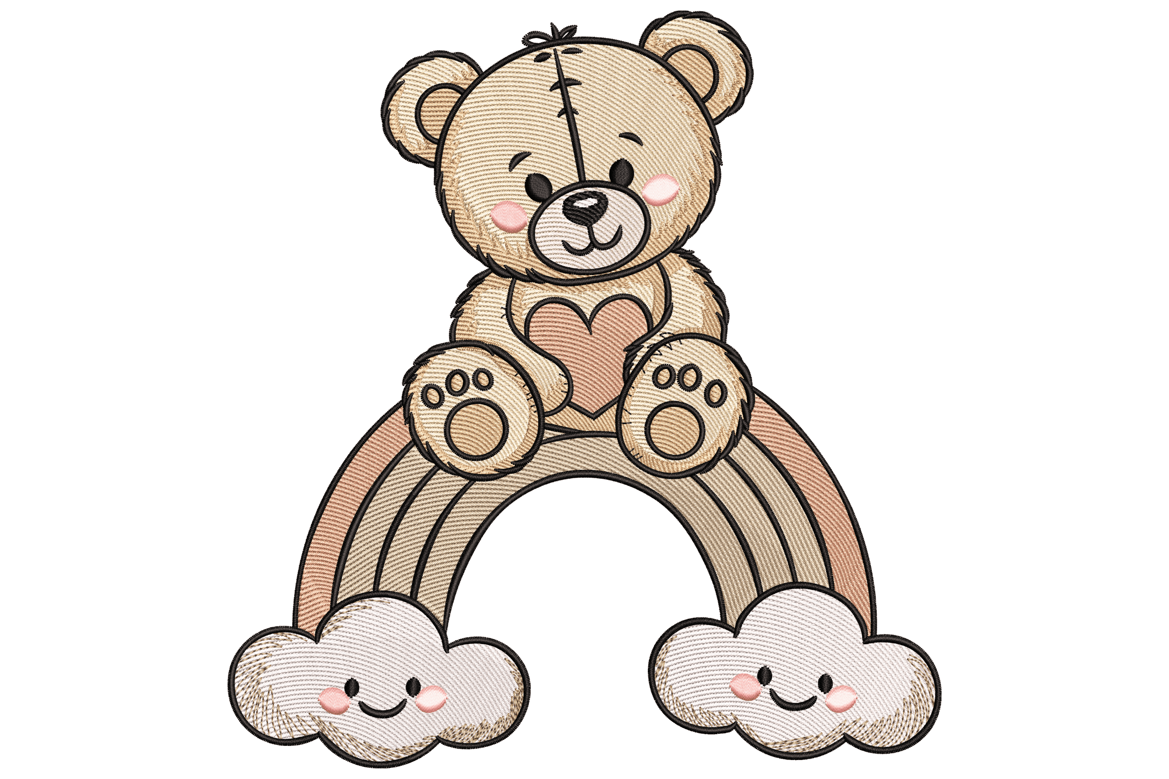 Teddy Bear Rainbow – Cute Nursery Embroidery Design