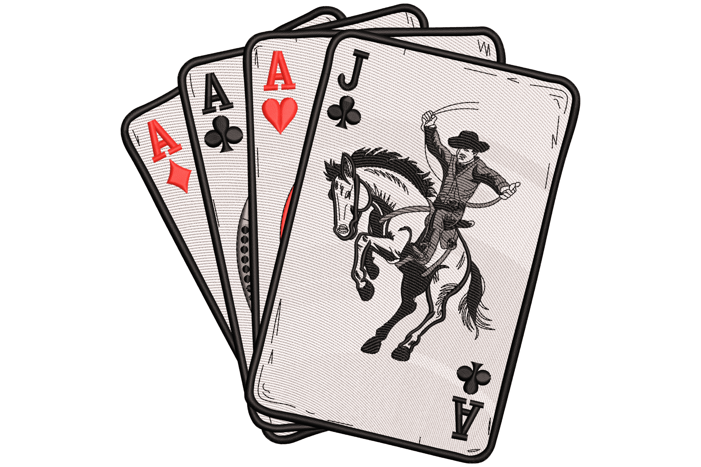 Cowboy Poker Cards – Western Rodeo Embroidery Design