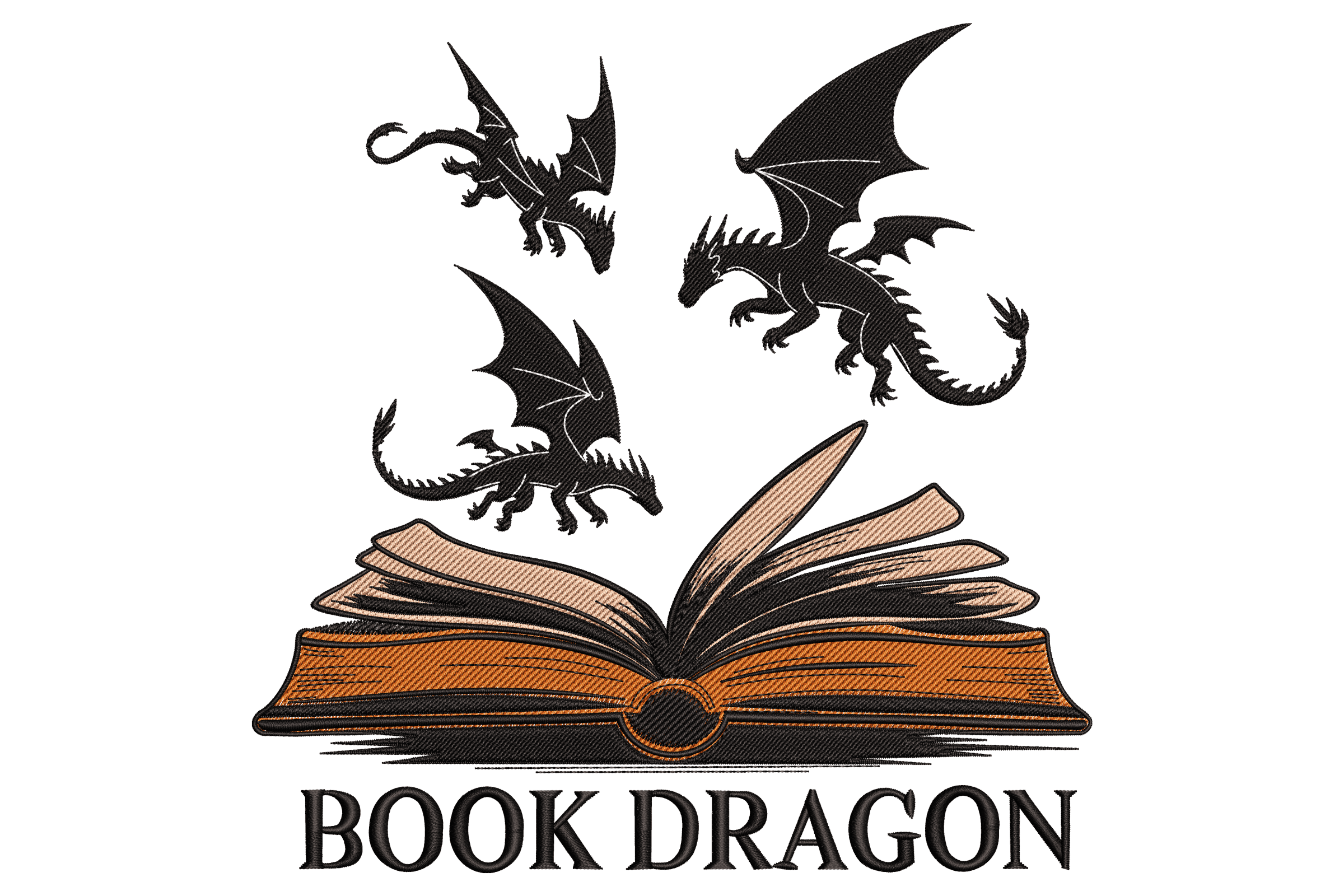 Book Dragon – Fantasy Reading Embroidery Design