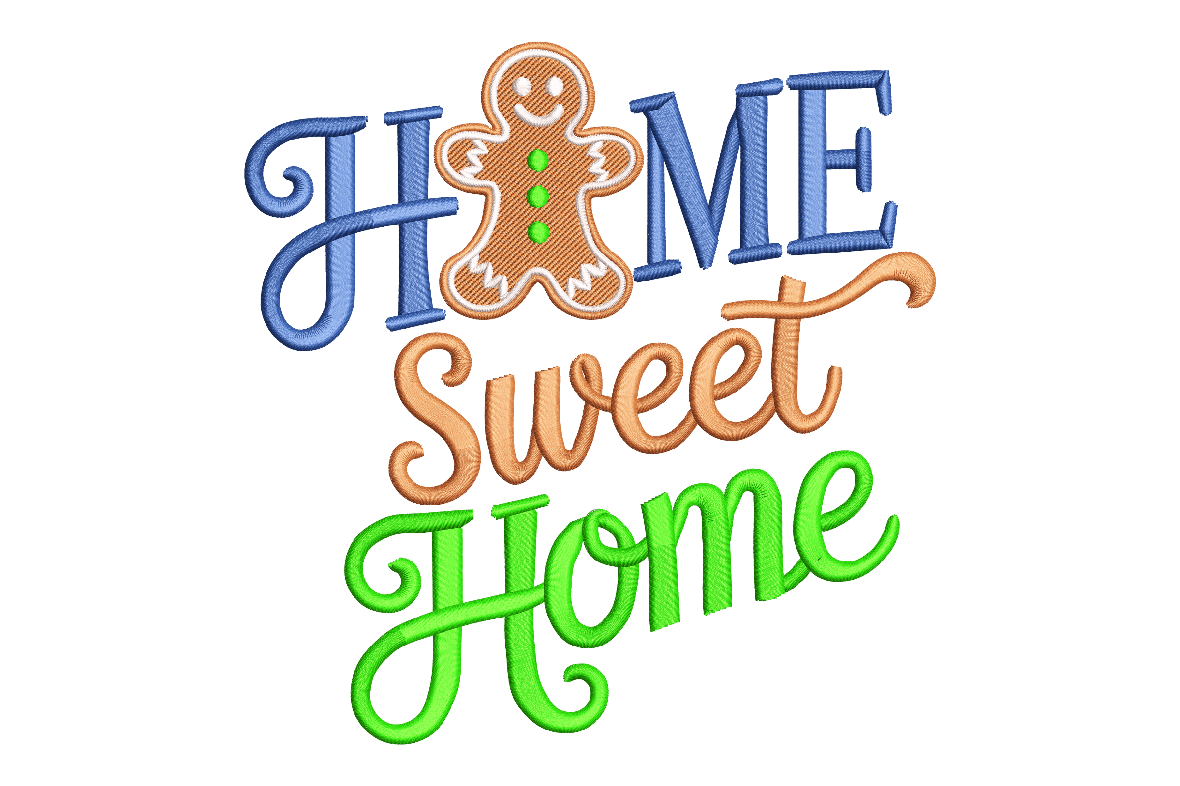 Home Sweet Home – Gingerbread Embroidery Design