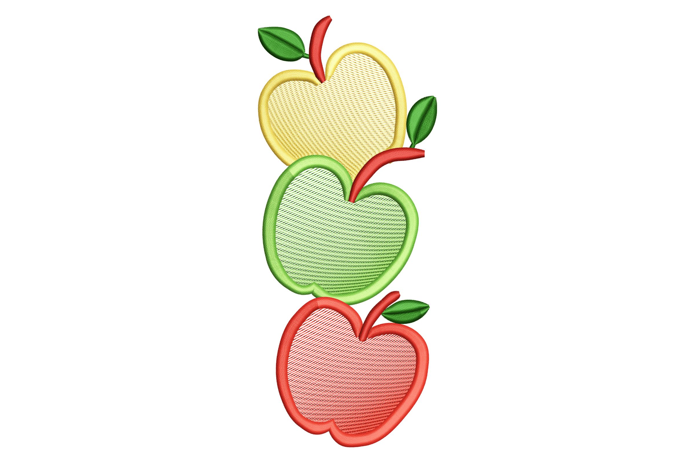 Stacked Apples – School Embroidery Design