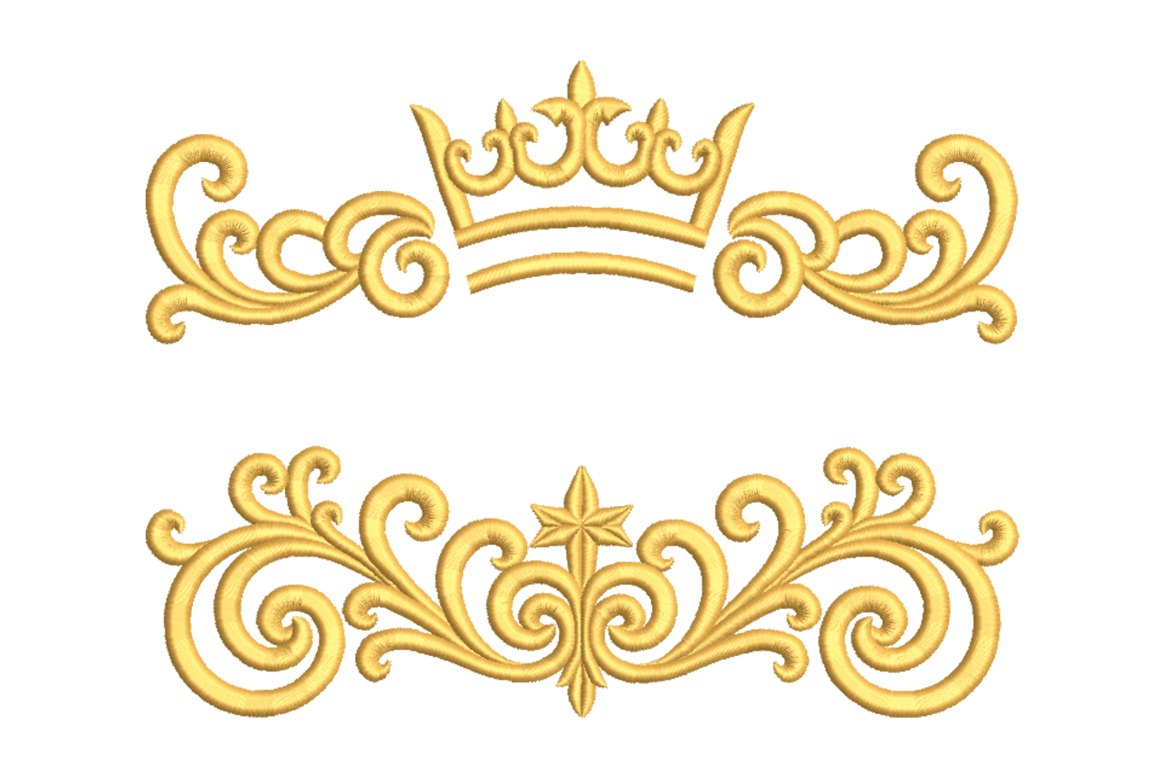 Royal Crown Scroll Frame – Embroidery Design