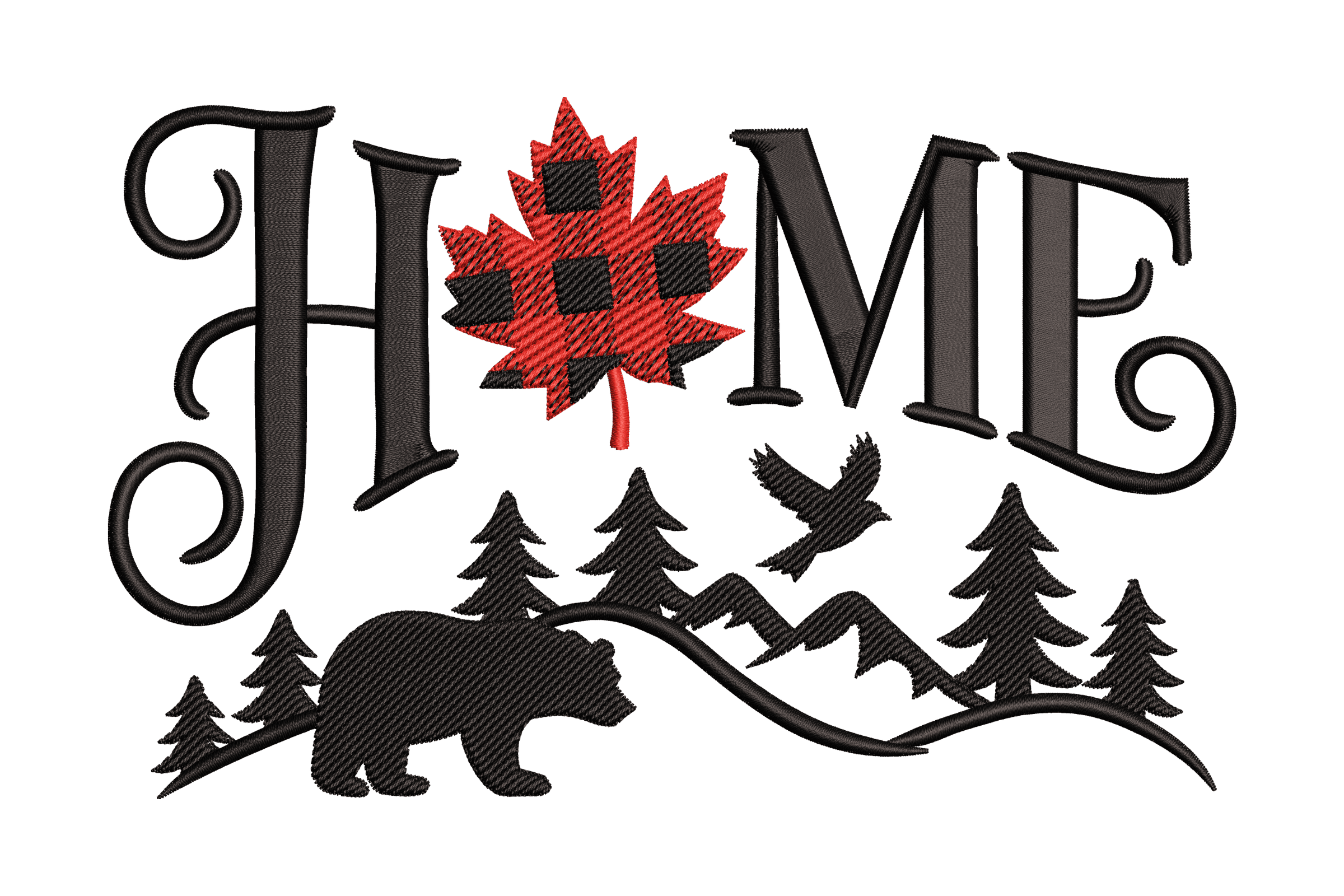 Rustic Home Bear Scene – Lodge Embroidery Design