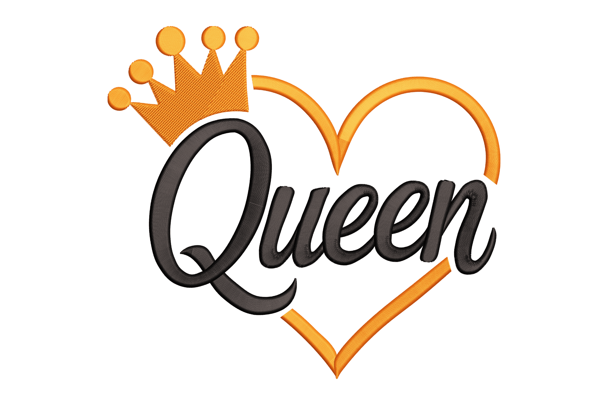 Queen Heart Crown – Royal Script Machine Embroidery Design