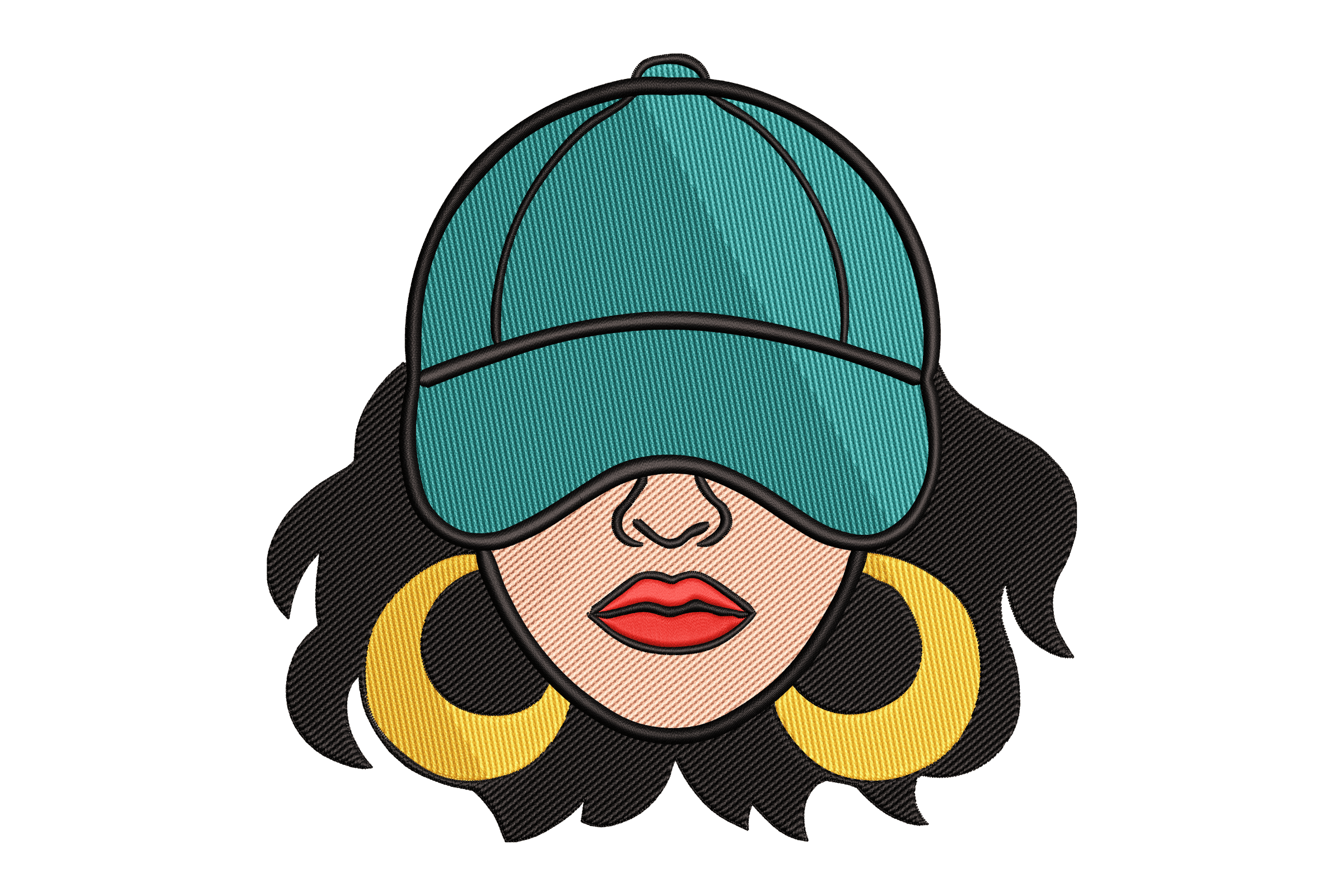 Stylish Woman with Cap – Fashion Girl Embroidery Design