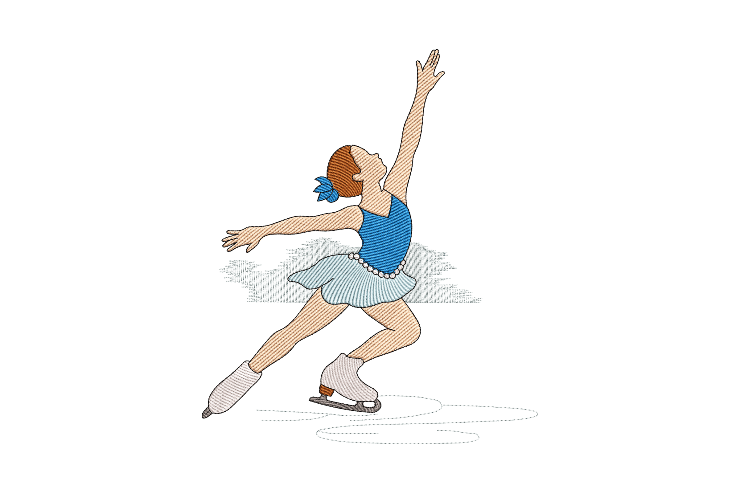 Ice Skating Girl – Figure Skater Embroidery Design
