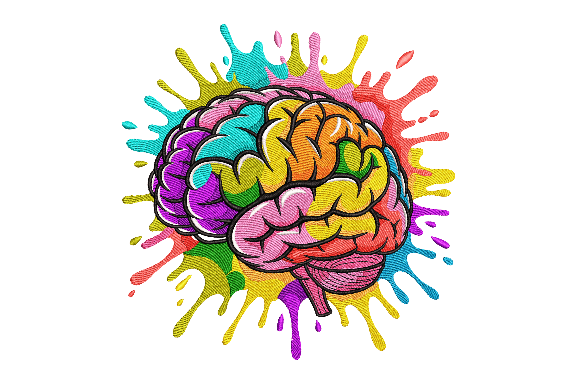Colorful Brain Splash – Creative Embroidery Design