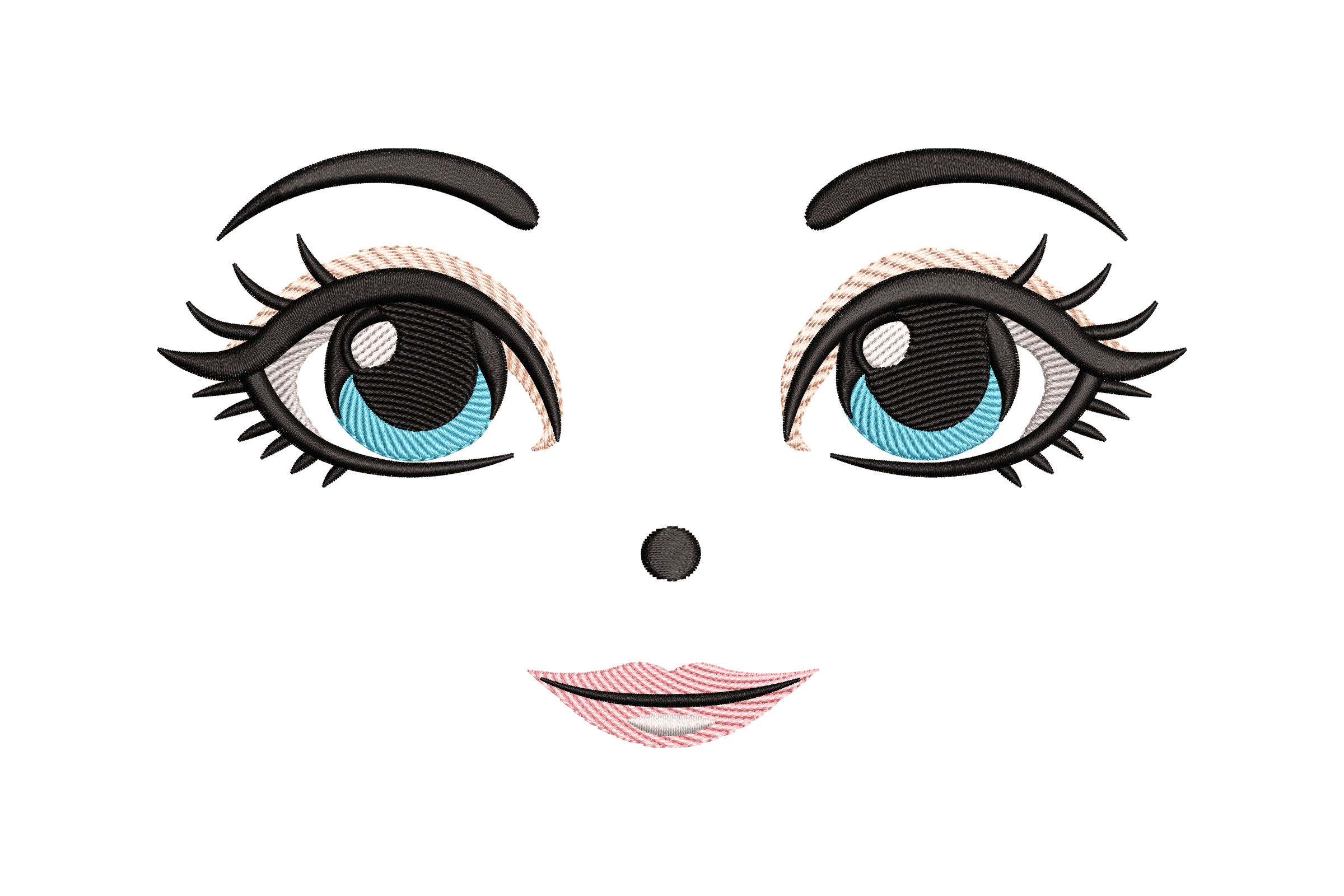 Cute Doll Face - Embroidery Design