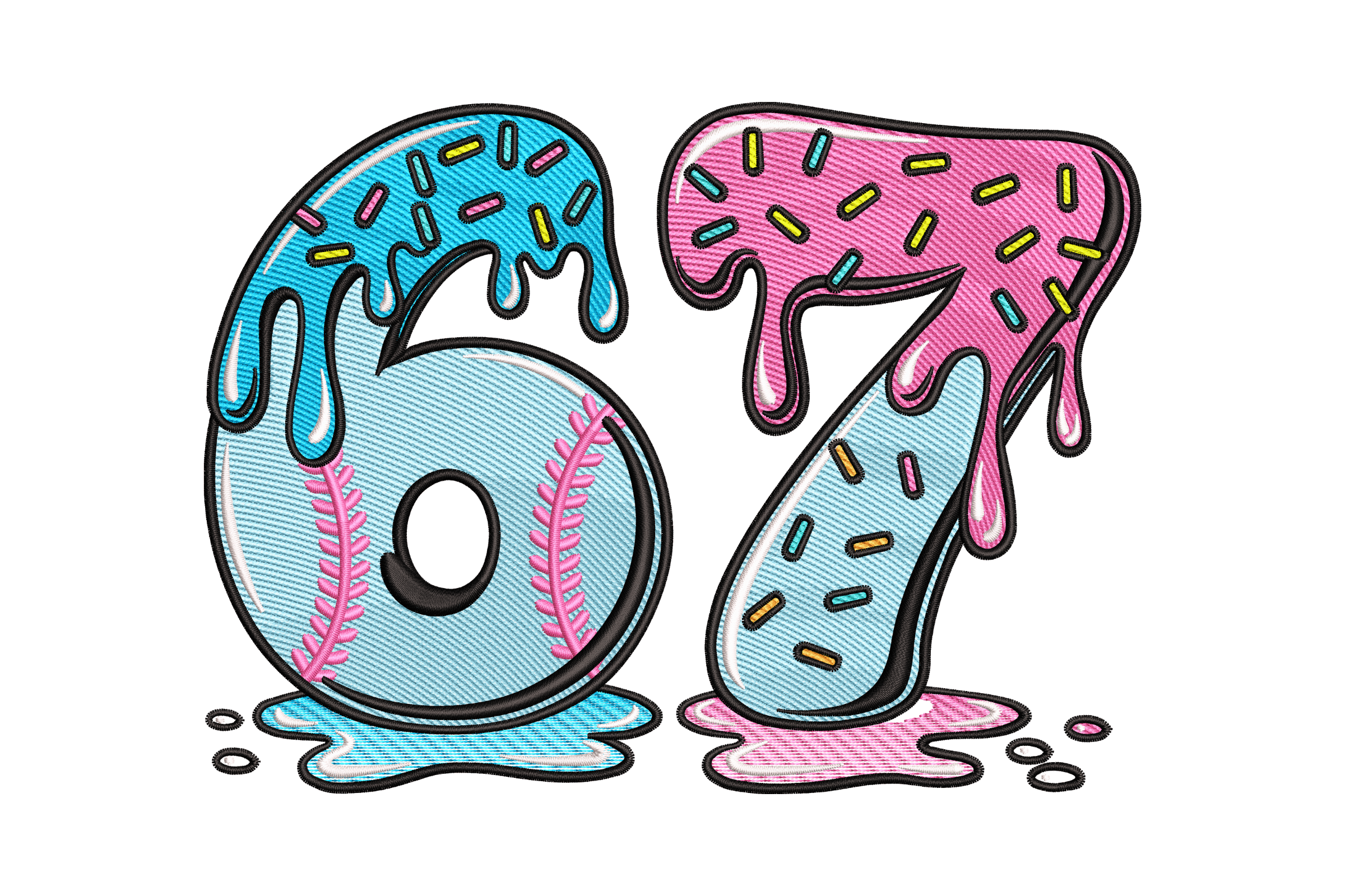 Baseball Donut Number – Sports Embroidery Design