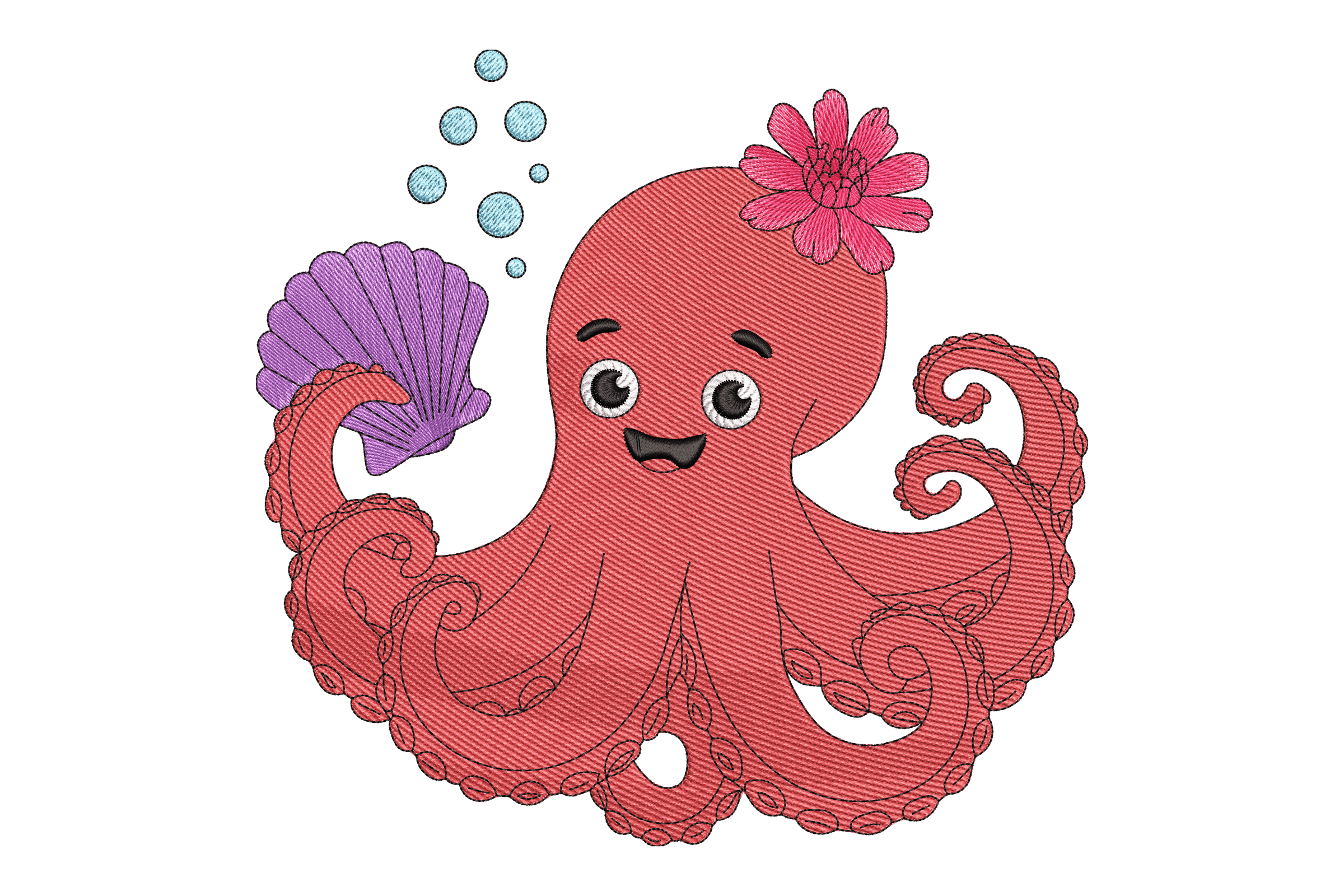 Christmas Santa Octopus – Cute Ocean Embroidery Design