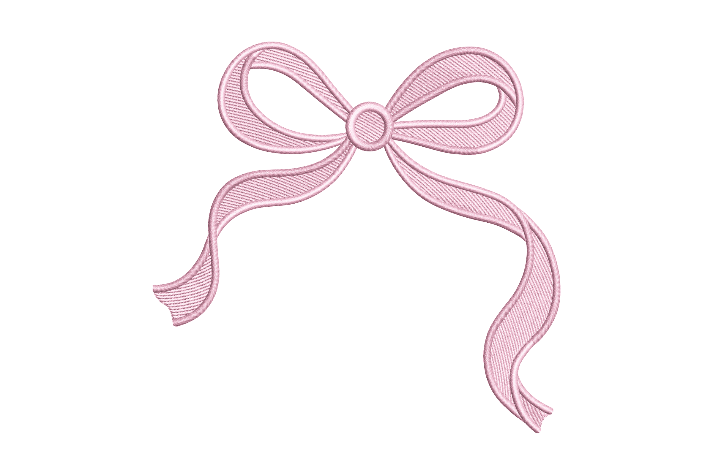 Coquette Pink Ribbon Bow – Machine Embroidery Design