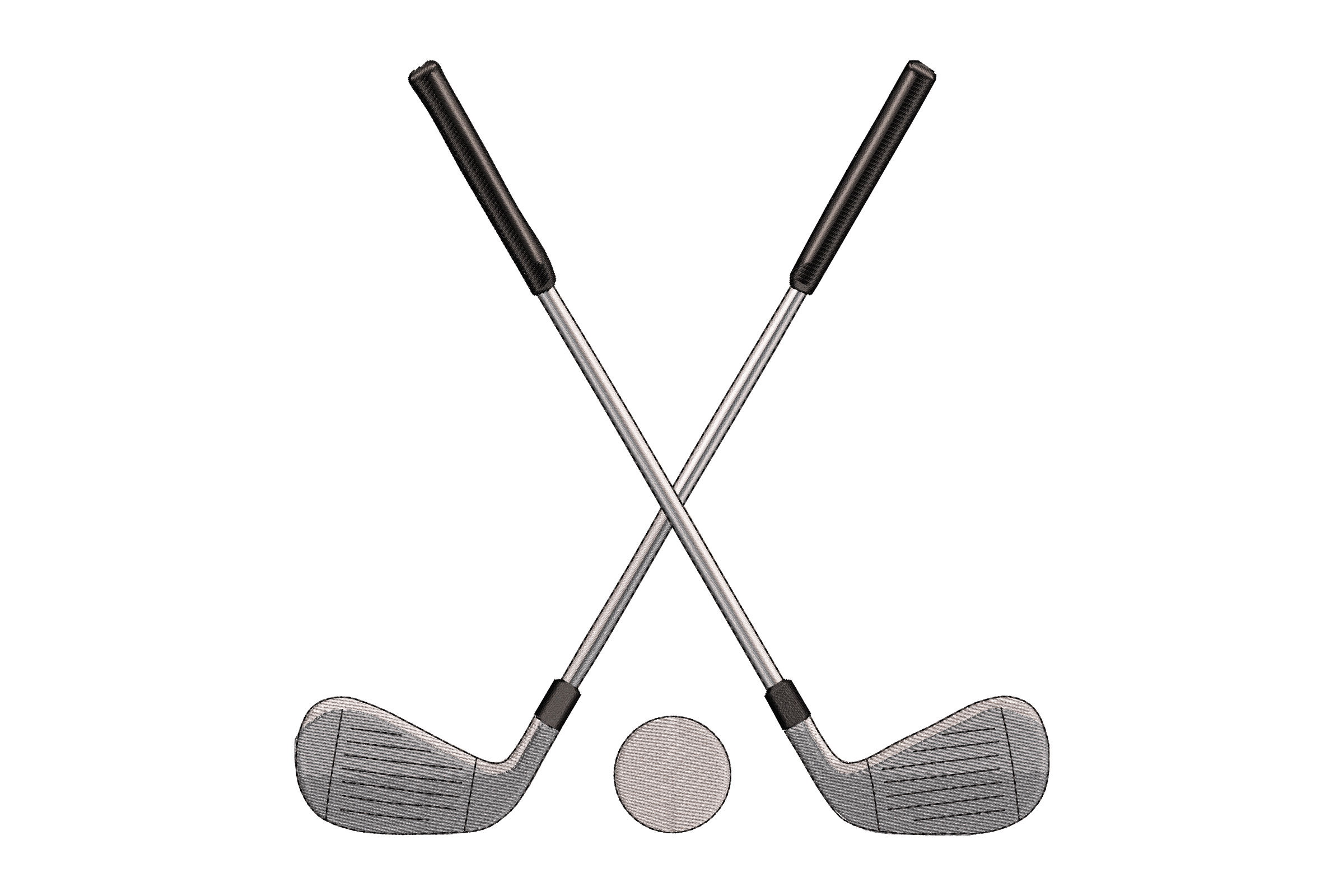 Classic Crossed Golf Clubs – Sport Embroidery Design