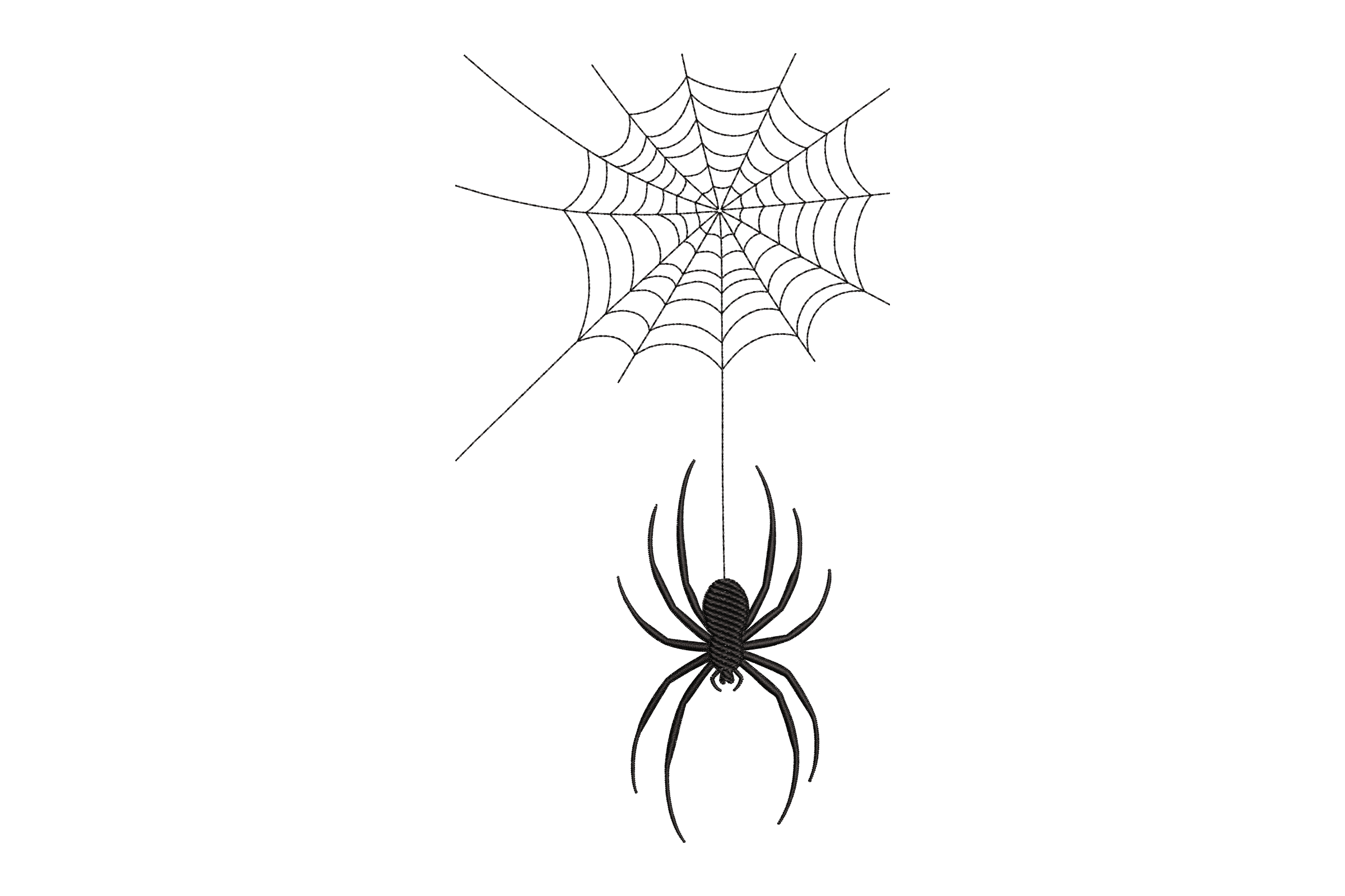 Spooky Spider & Web – Halloween Embroidery Design