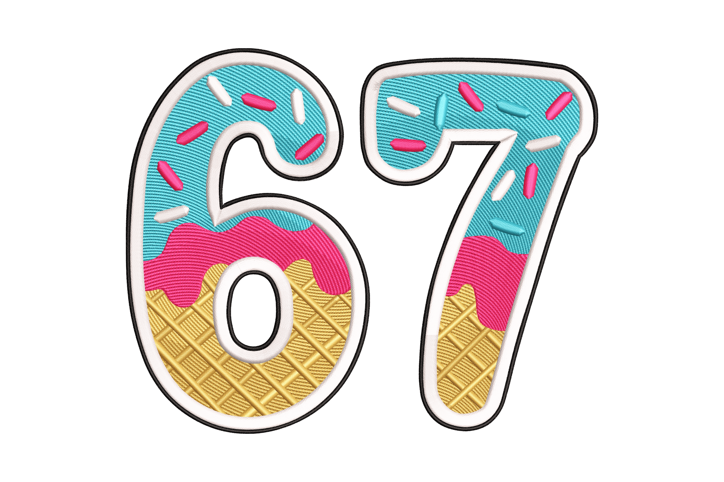 67 Ice Cream Numbers – Embroidery Design
