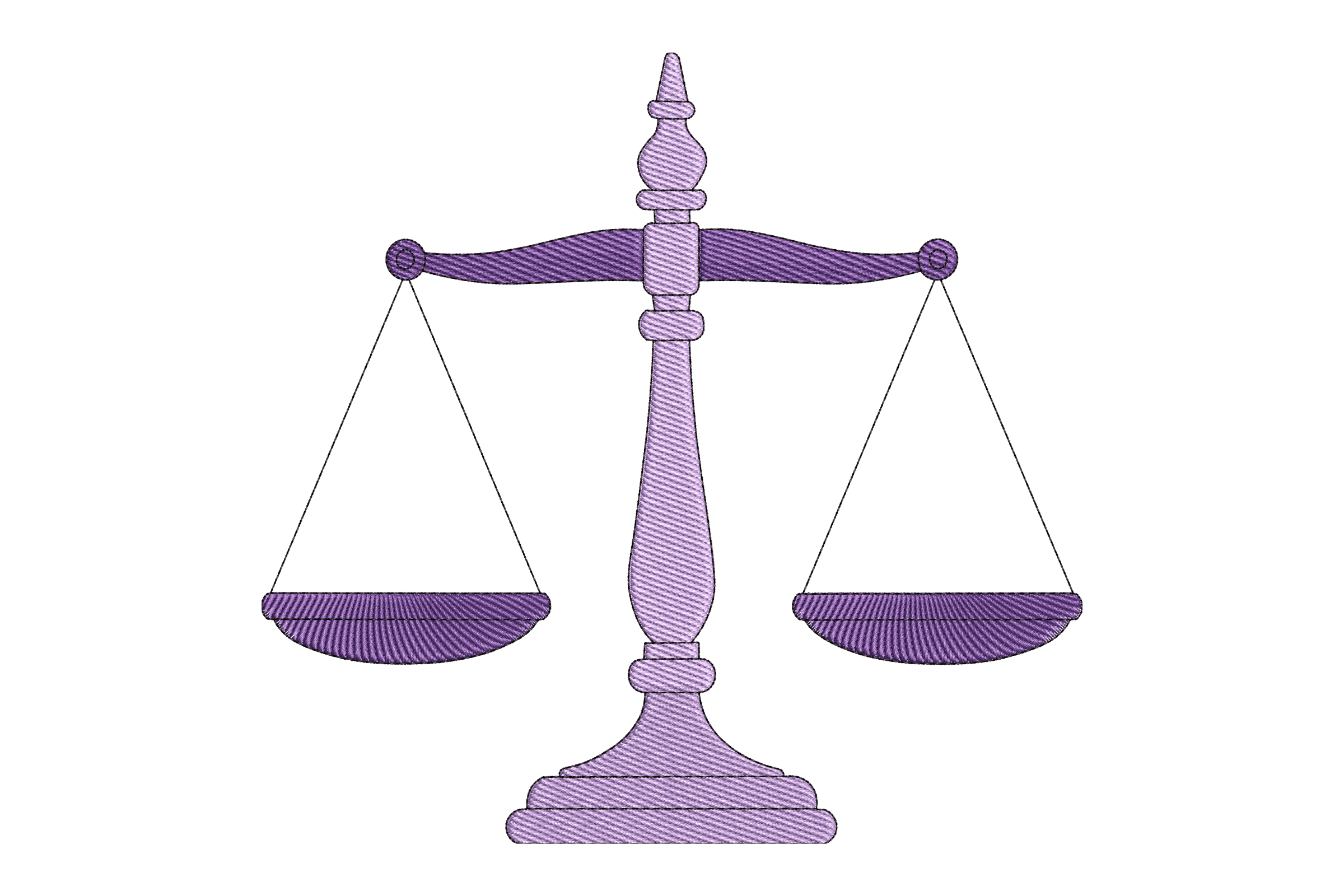Scales of Justice – Elegant Law Symbol Embroidery Design