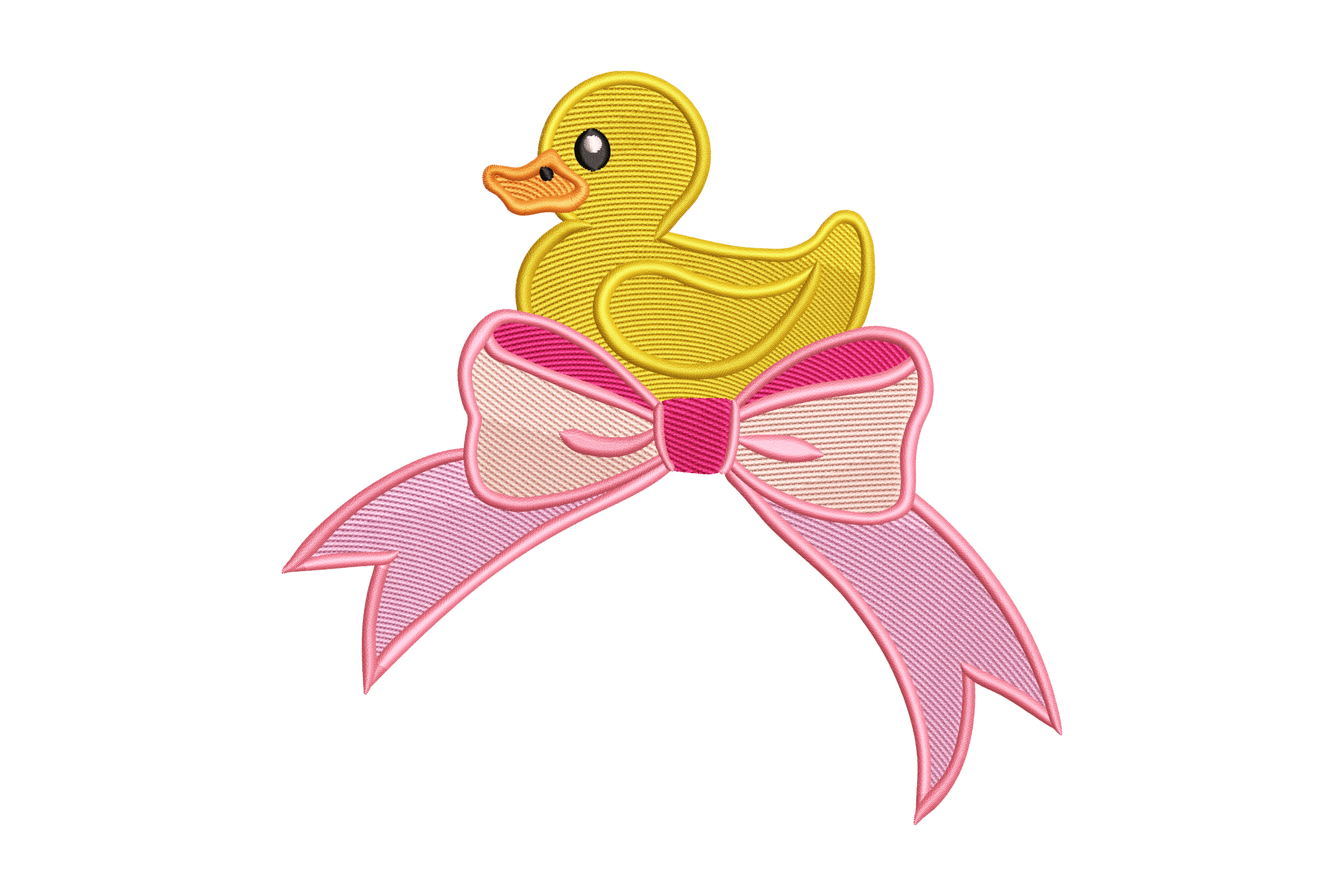 Rubber Duck with Pink Bow – Cute Kids Embroidery Design