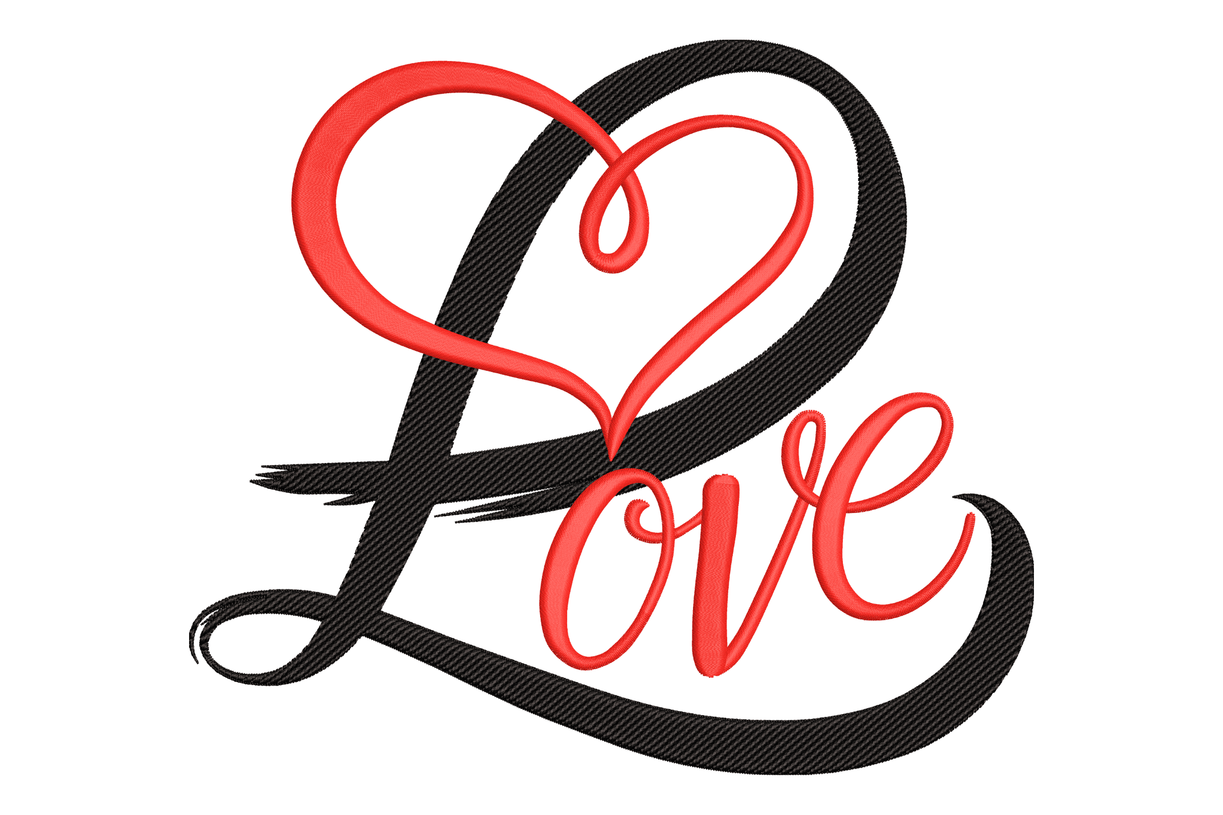 Elegant Love Heart Script – Romantic Embroidery Design