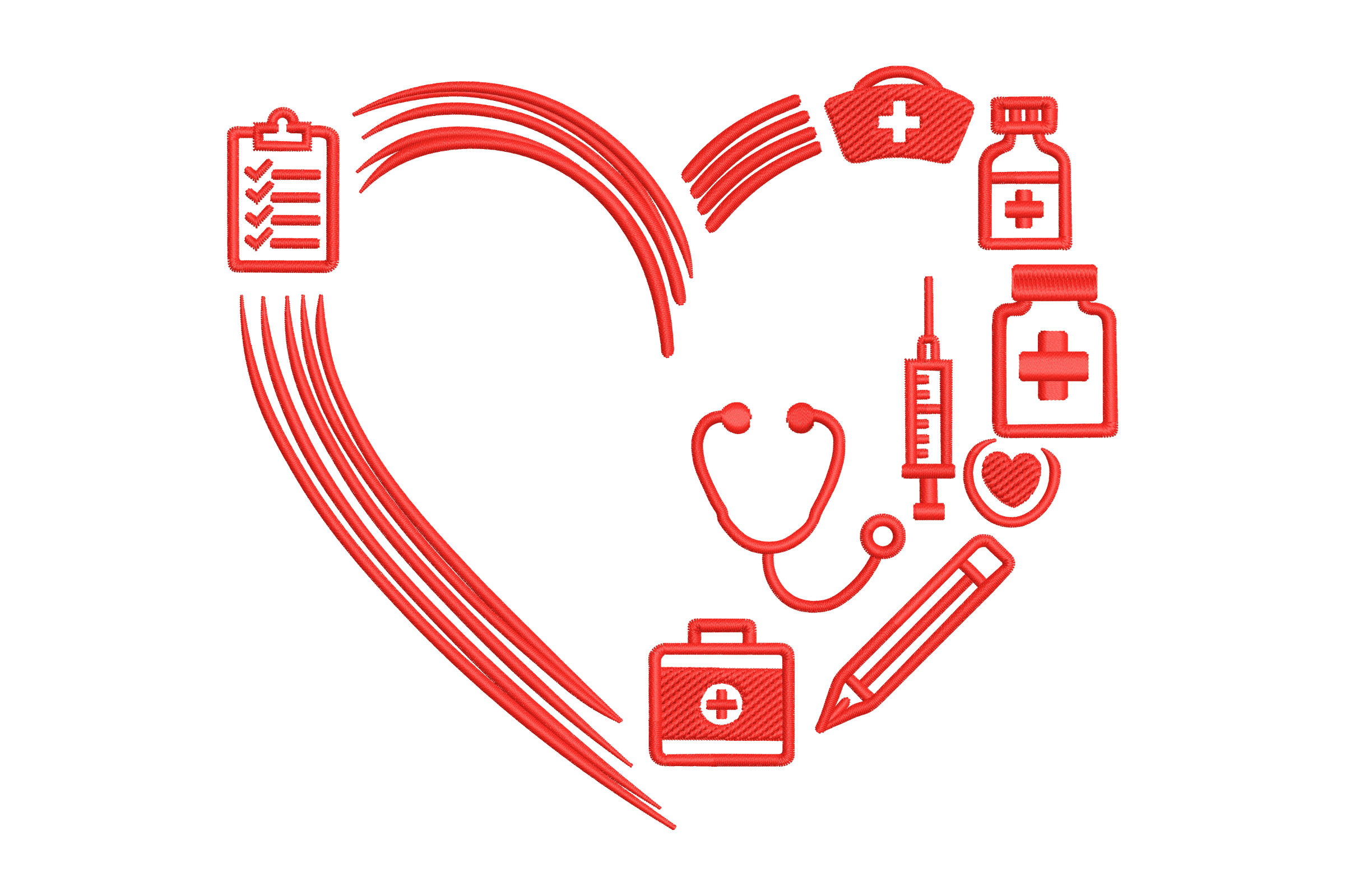 Medical Heart Care – Nurse & Doctor Embroidery Design
