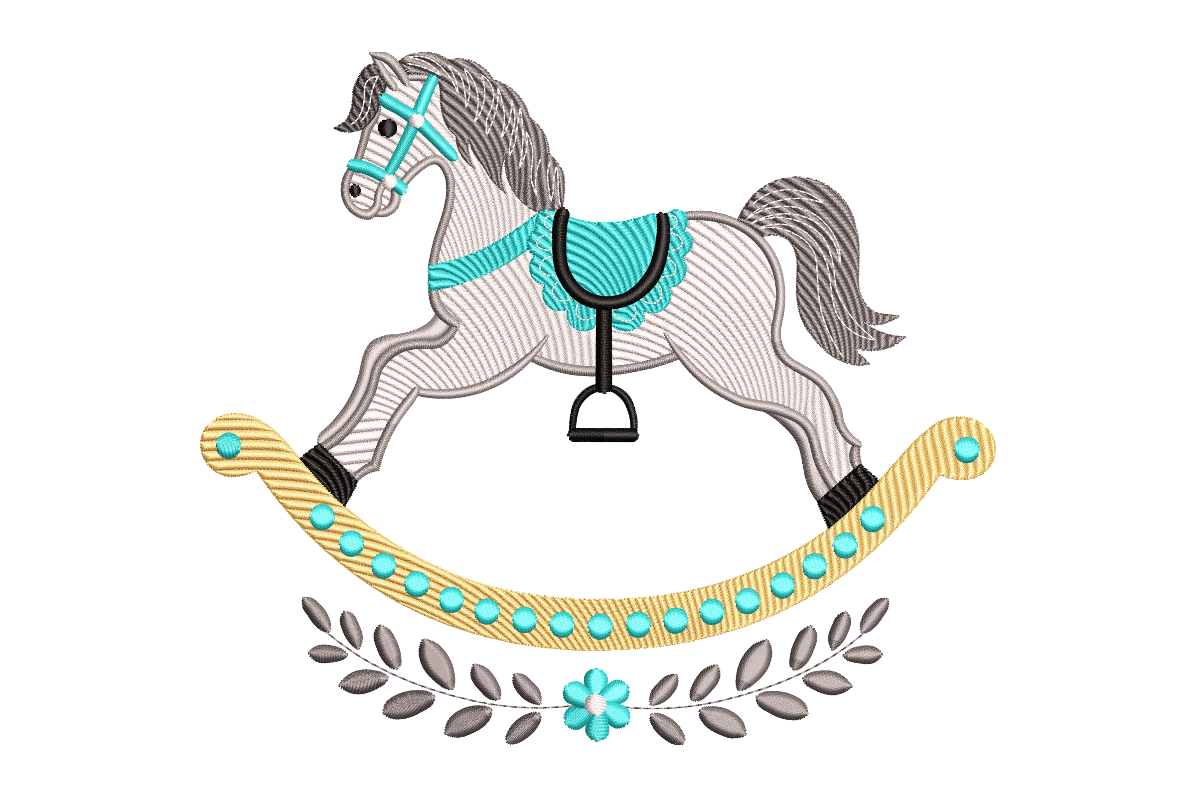 Vintage Rocking Horse – Cute Nursery Embroidery Design