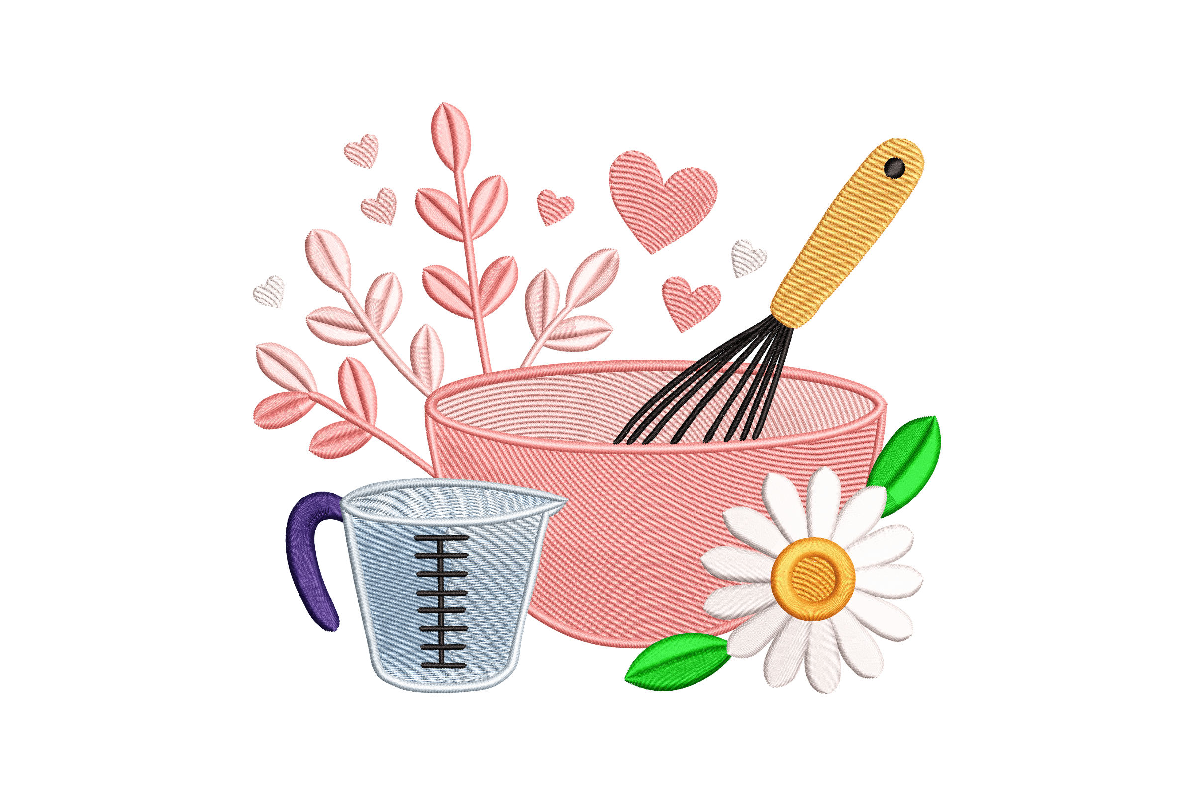 Baking with Love – Floral Kitchen Tools Embroidery Design