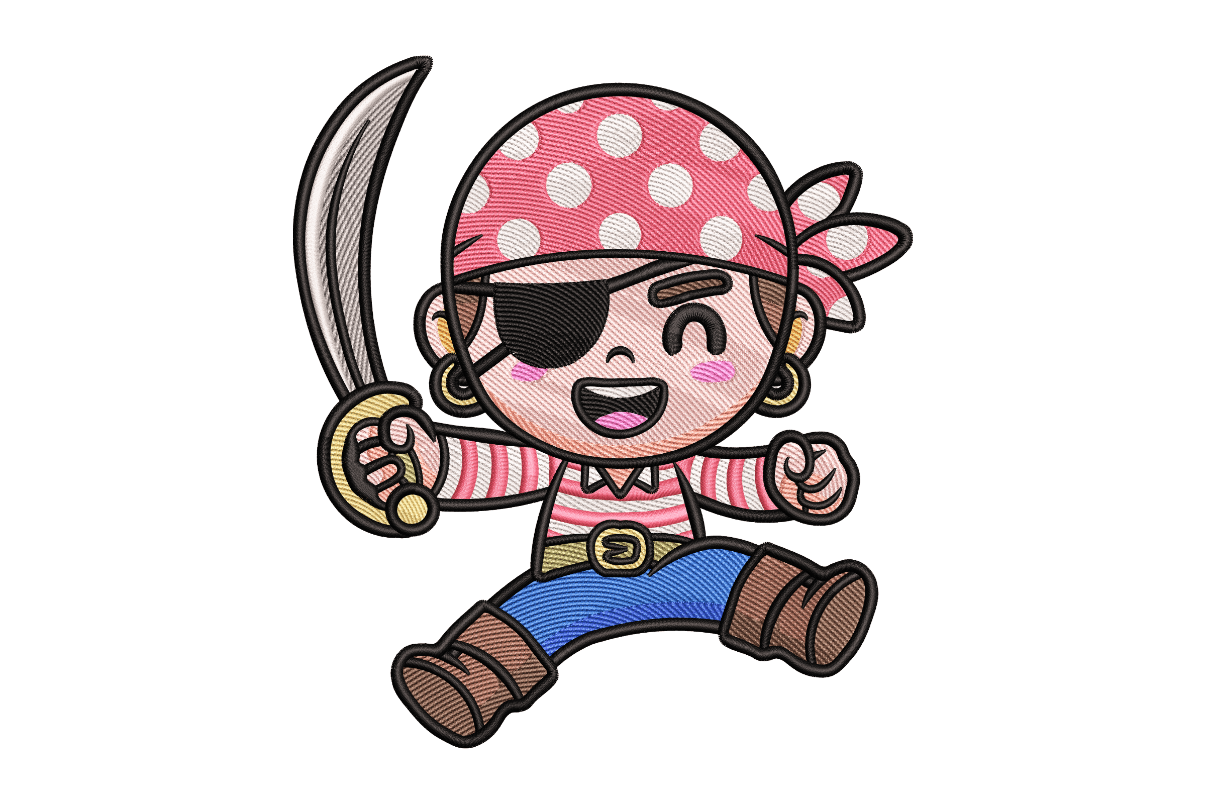 Cute Pirate Boy – Kids Adventure Embroidery Design