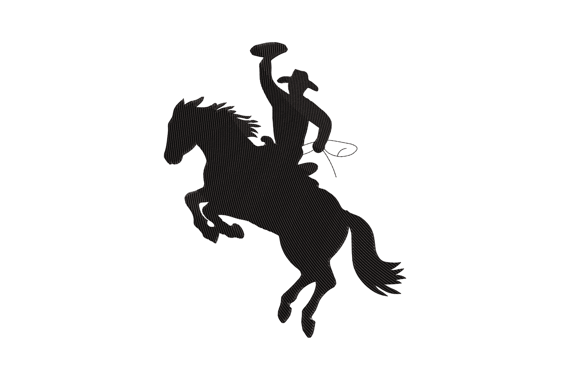 Rodeo Cowboy Silhouette – Western Embroidery Design
