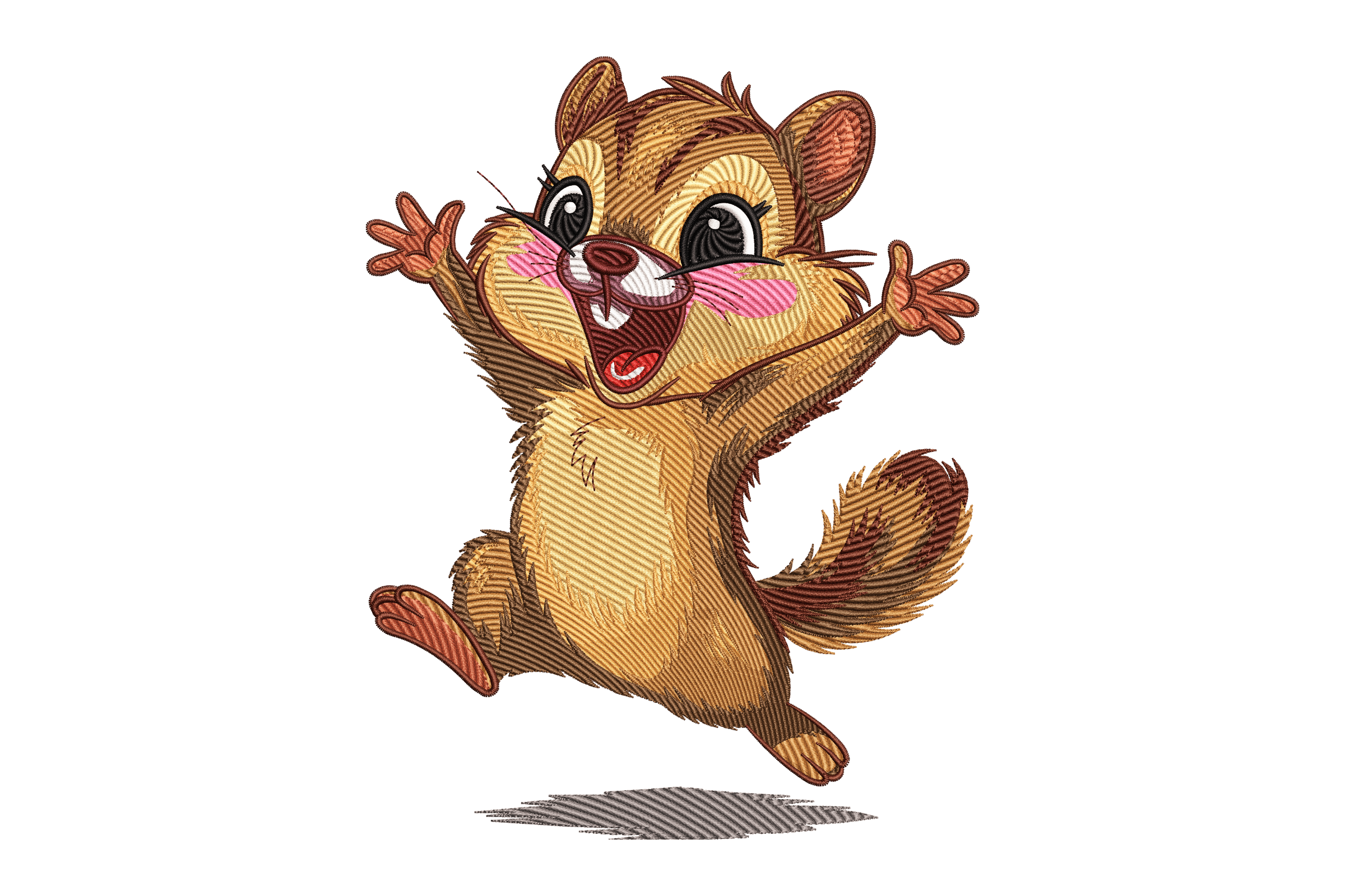 Cute Cartoon Chipmunk – Woodland Animal Embroidery Design