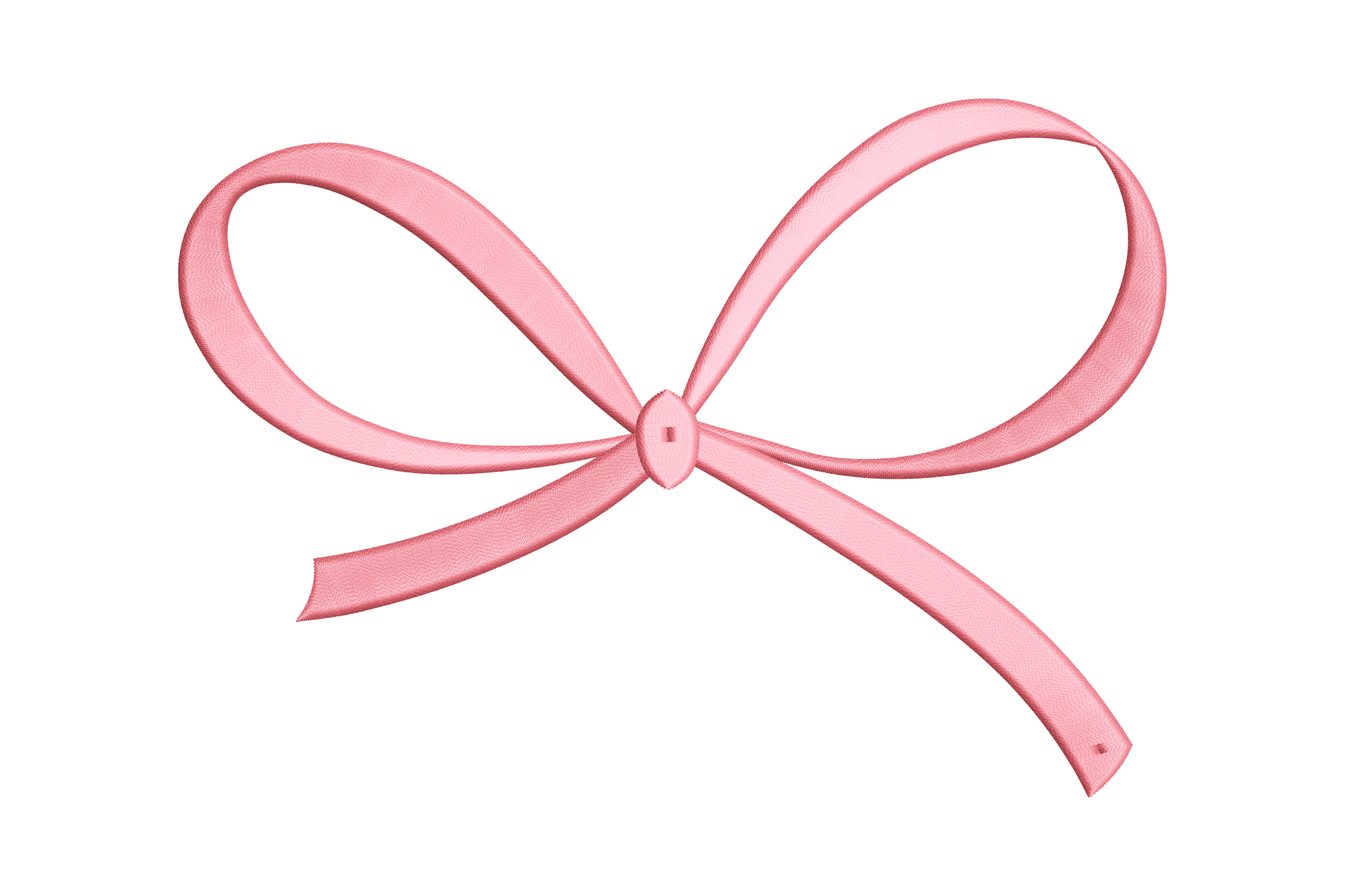 Elegant Pink Ribbon Bow – Cute Ribbon Embroidery Design