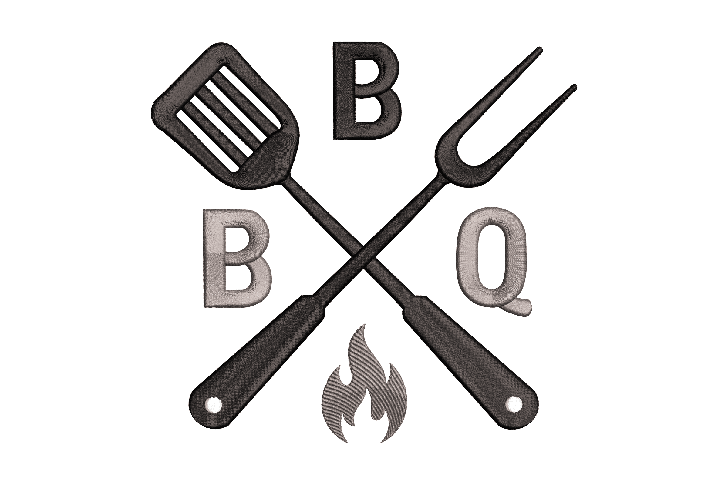 BBQ Master Grill Emblem – Masculine Embroidery Design