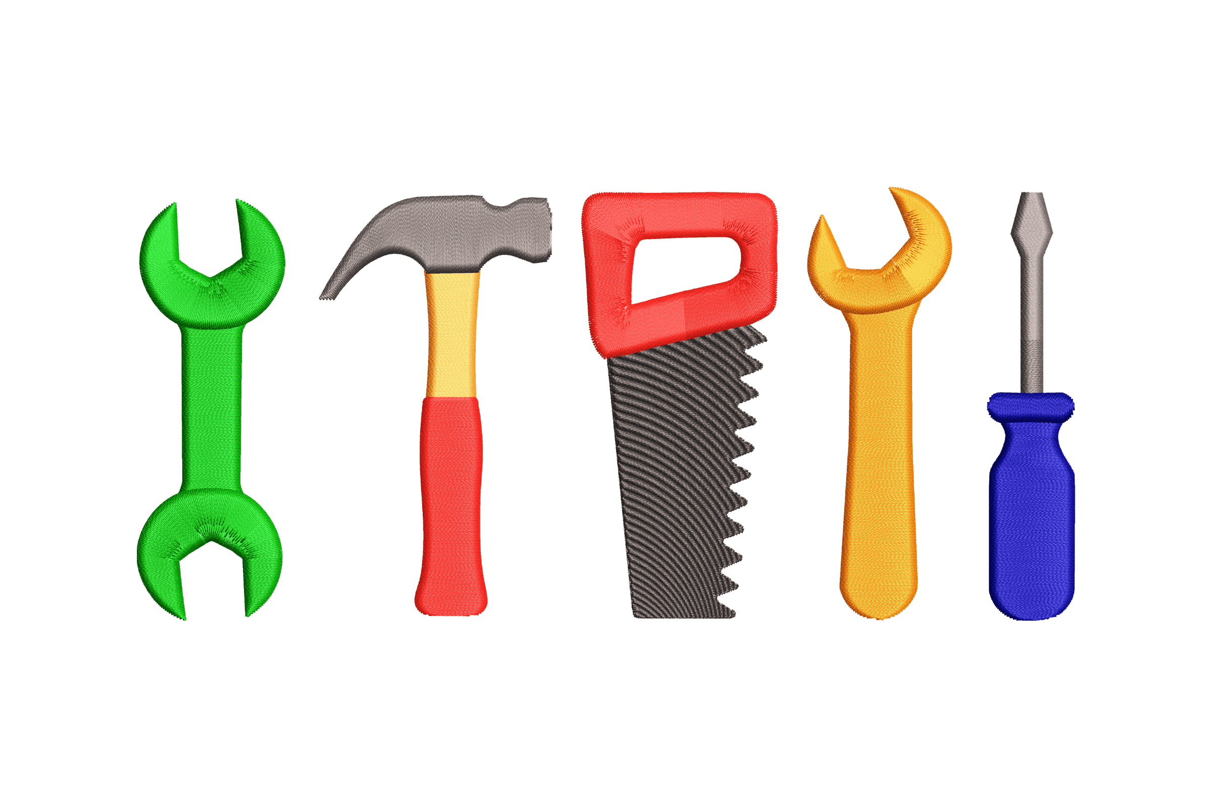 Colorful Toy Tools Set – Kids Workshop Embroidery Design