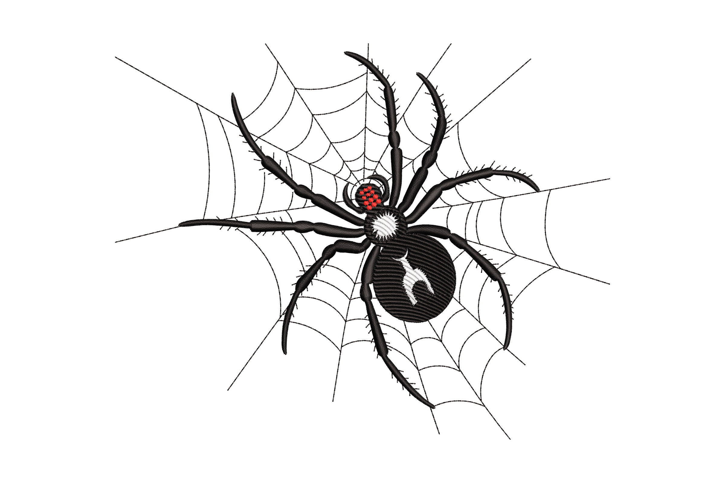 Black Widow Spider – Spooky Halloween Embroidery Design