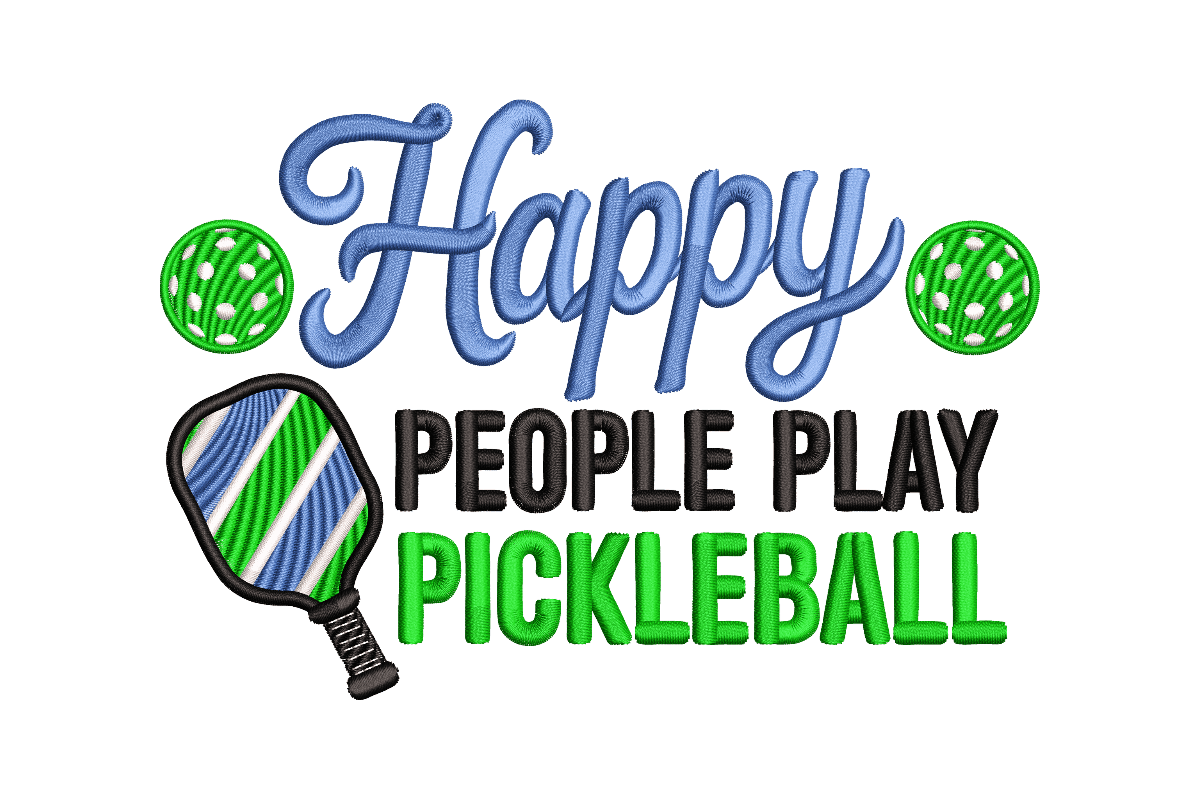 People Play Pickleball – Sports Embroidery Design