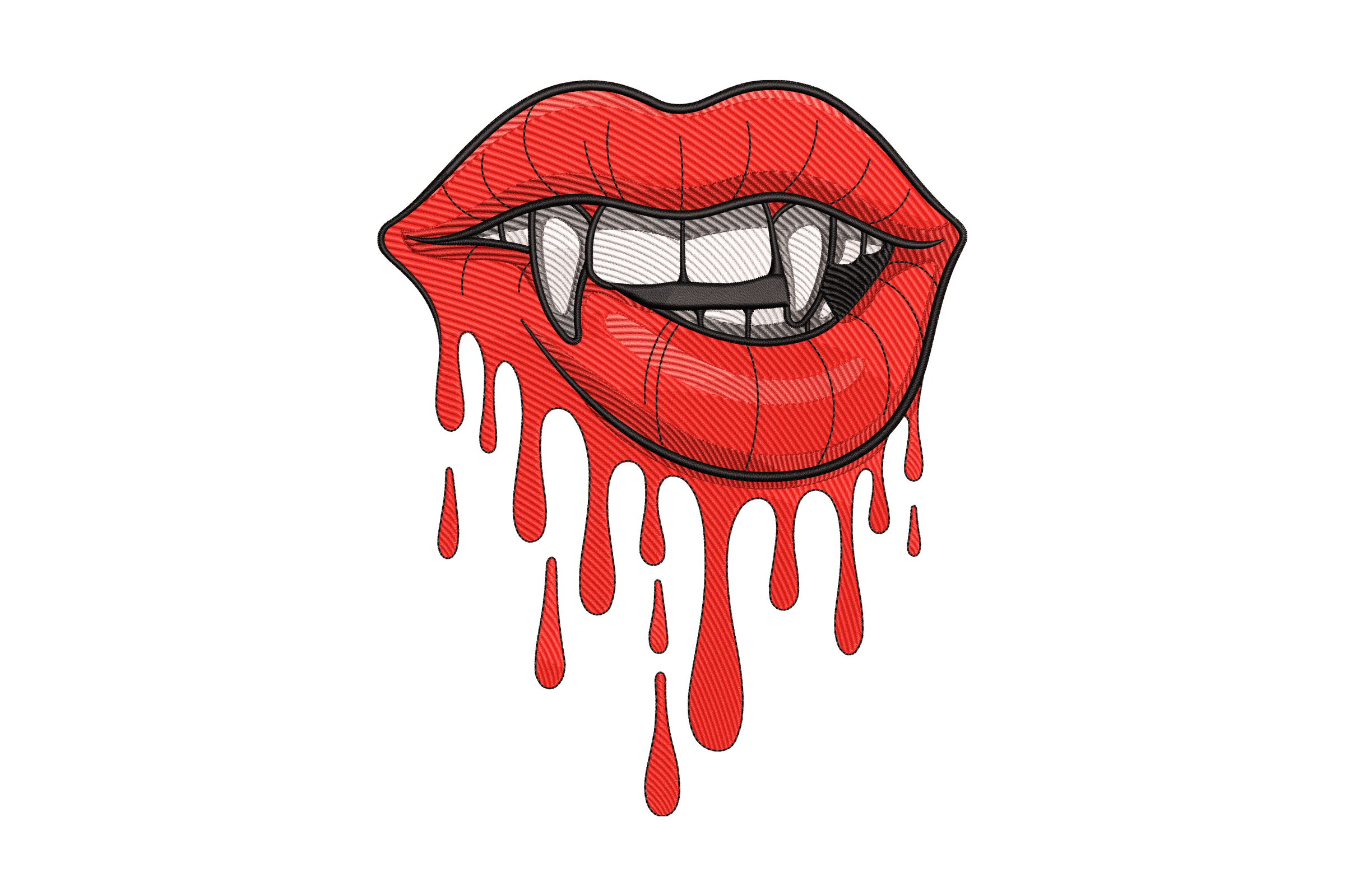 Vampire Drip Lips – Edgy Halloween Embroidery Design