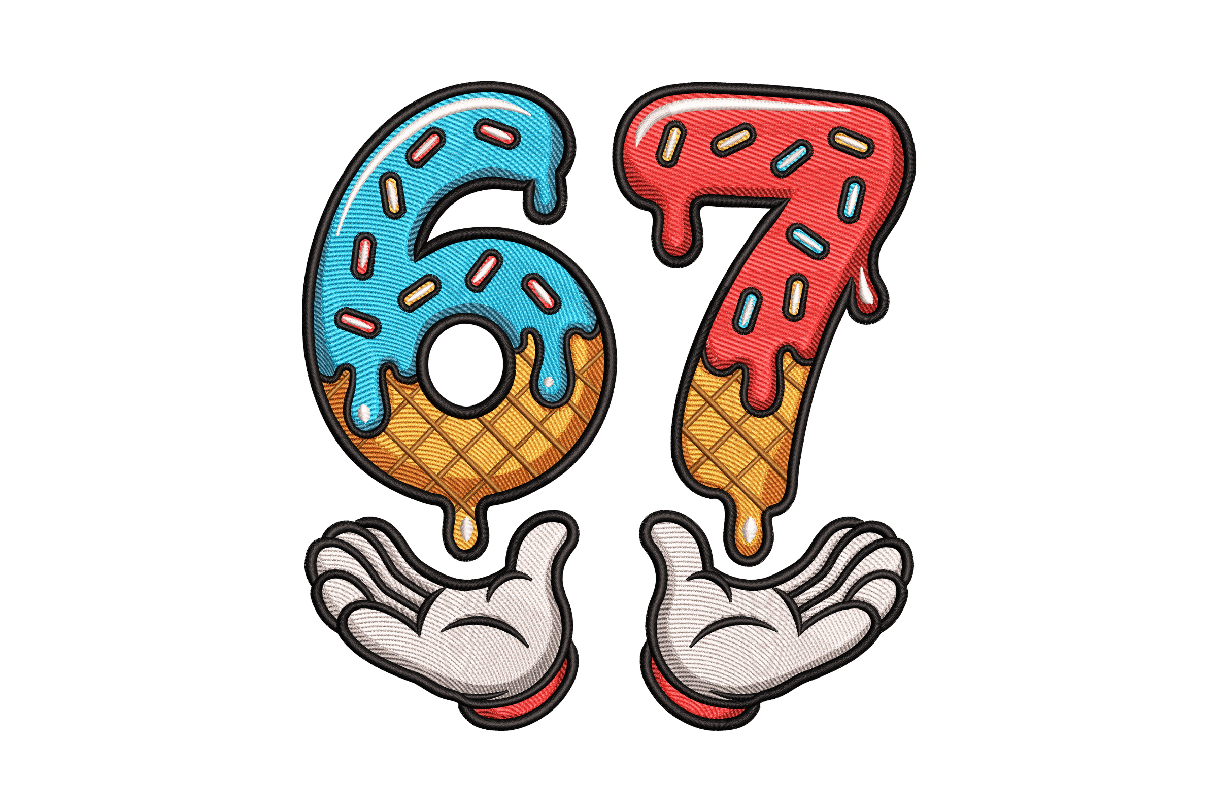 Donut 67th Birthday – Sweet Treats Kids Embroidery Design