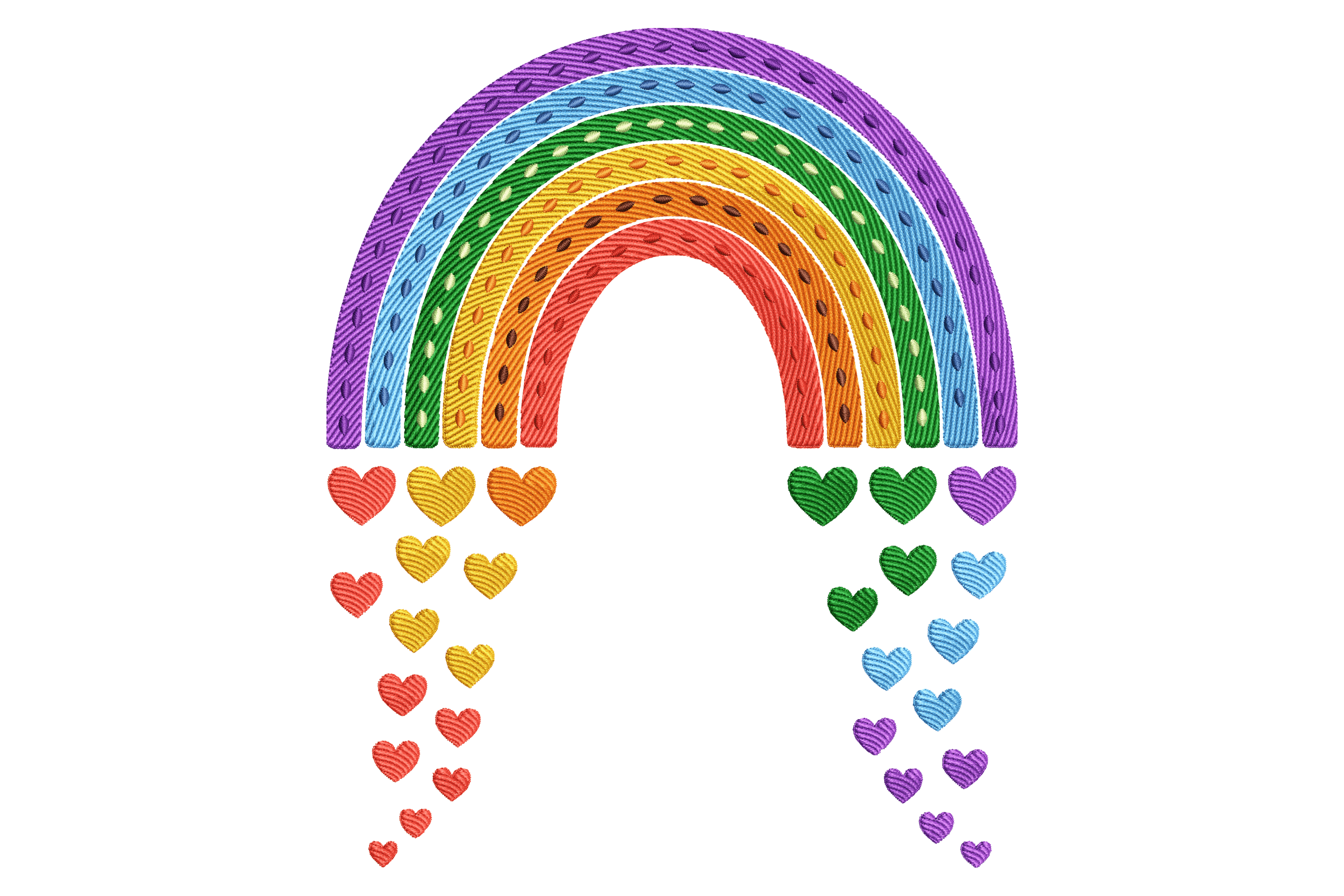Boho Rainbow Hearts – Colorful Kids Embroidery Design