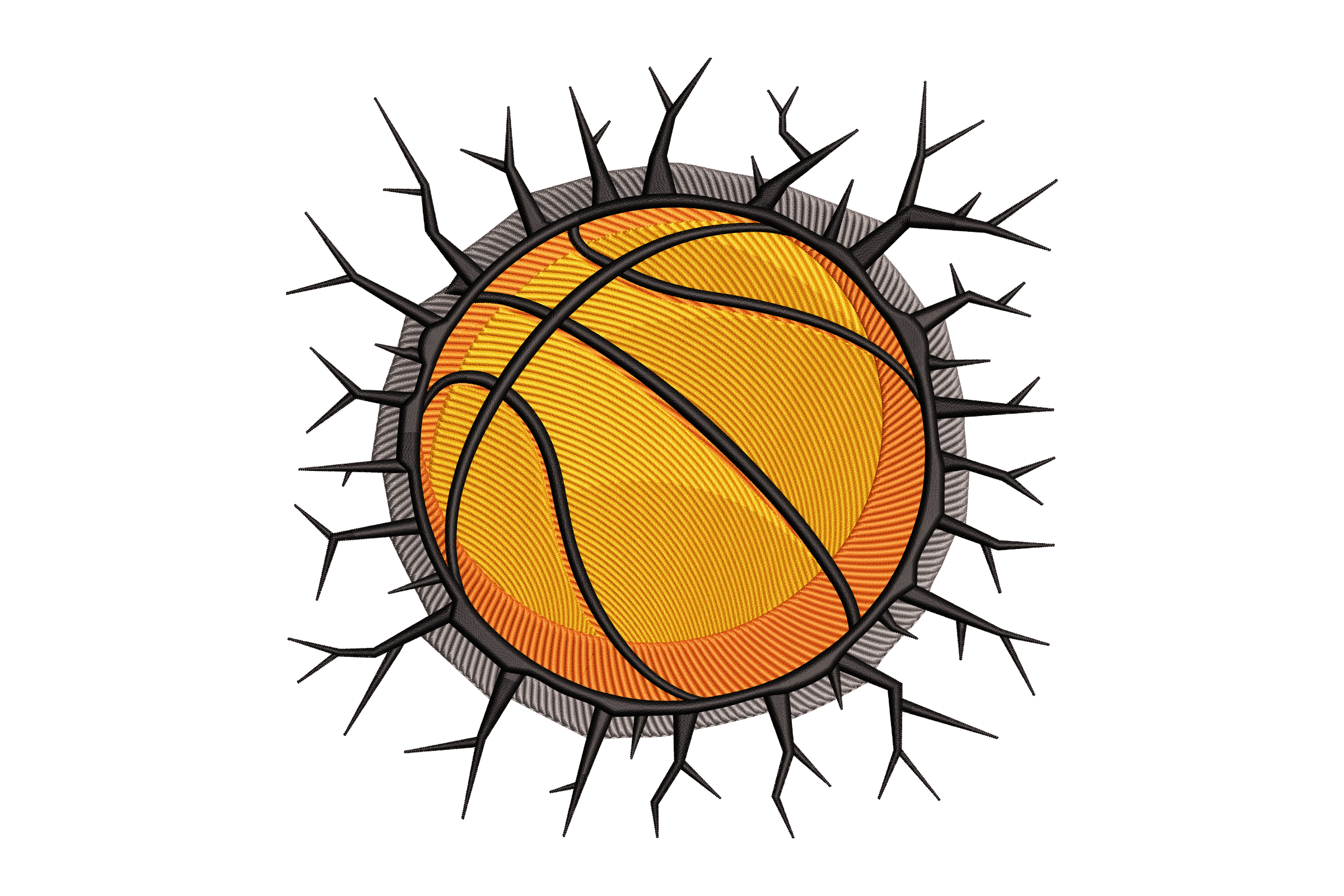 Basketball Breaking Wall – Sports Embroidery Design