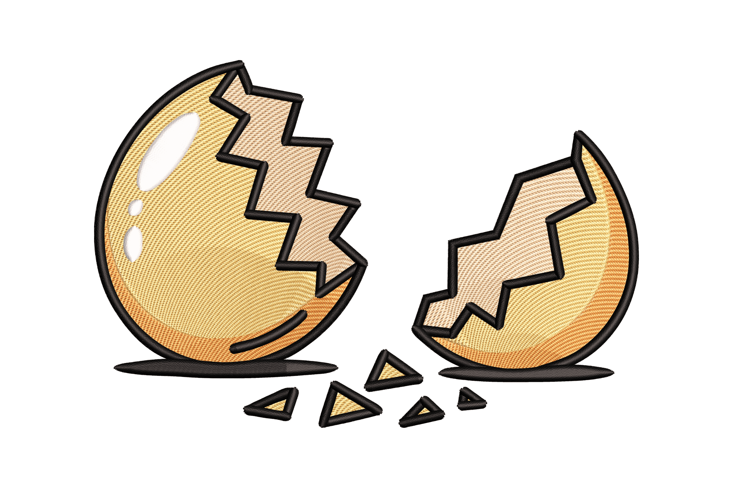 Broken Egg Shell - Fun Food Embroidery Design