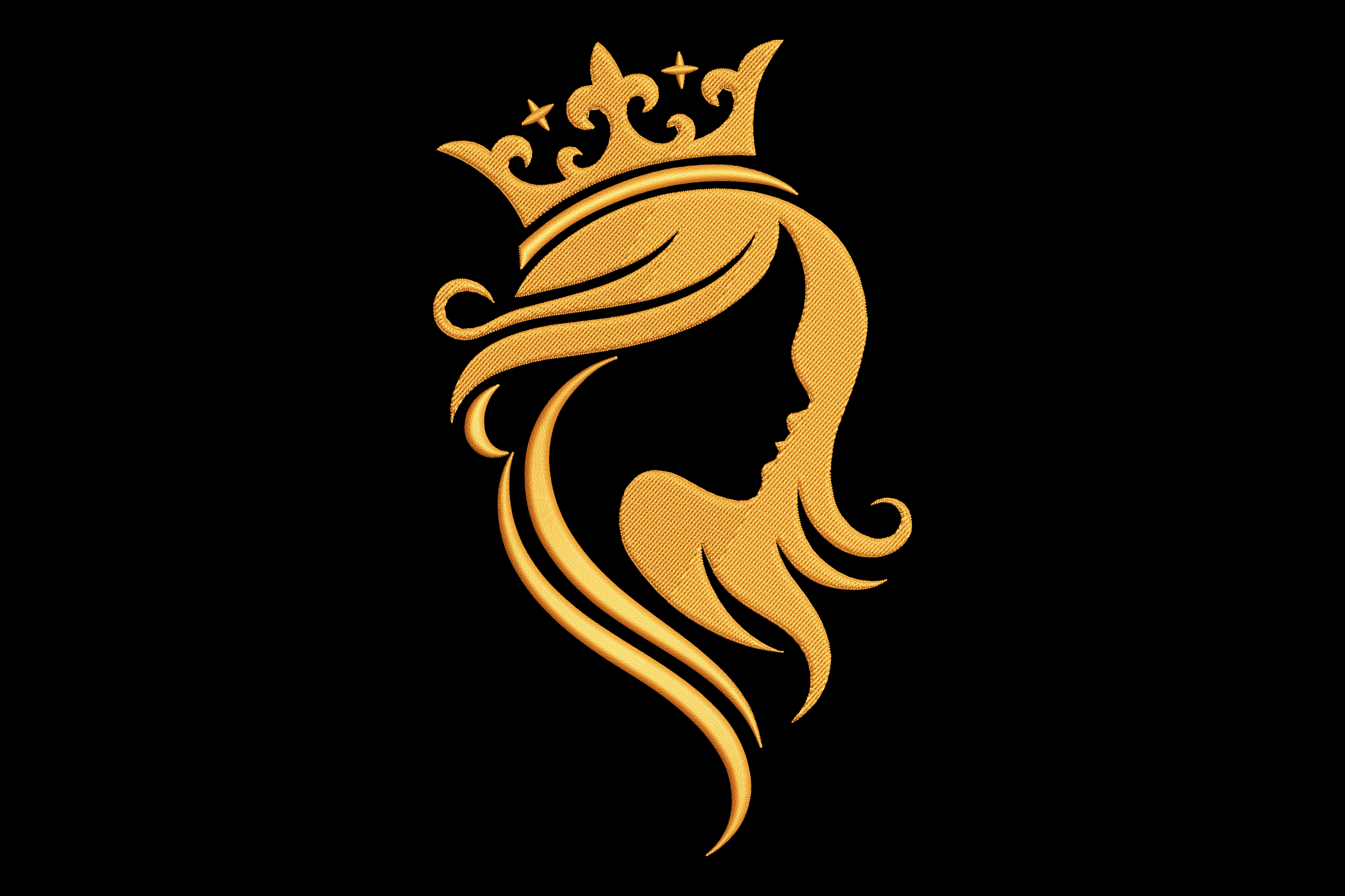 Elegant Queen Silhouette – Royal Crown Embroidery Design