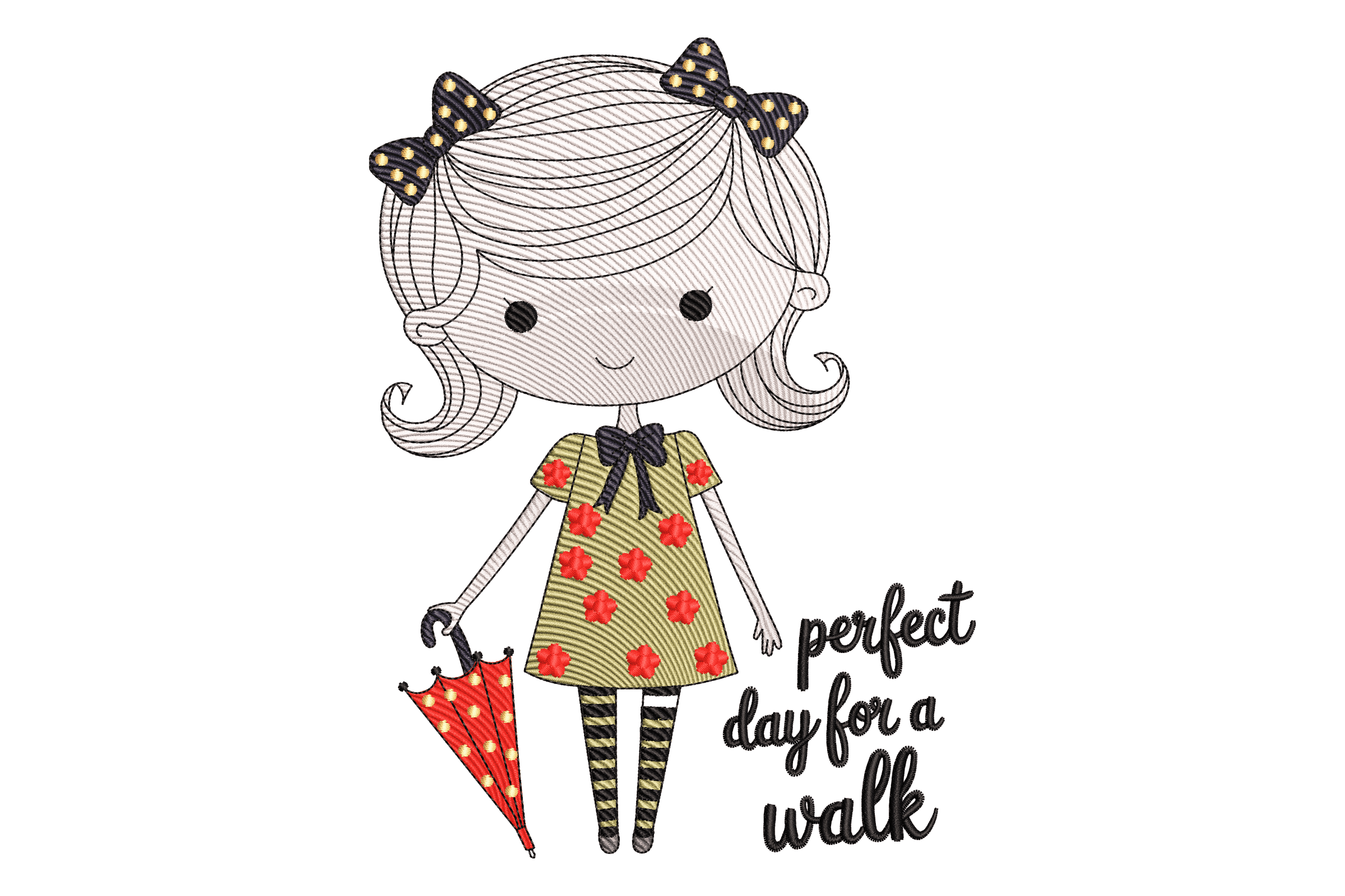 Perfect Day Girl Machine Embroidery Design